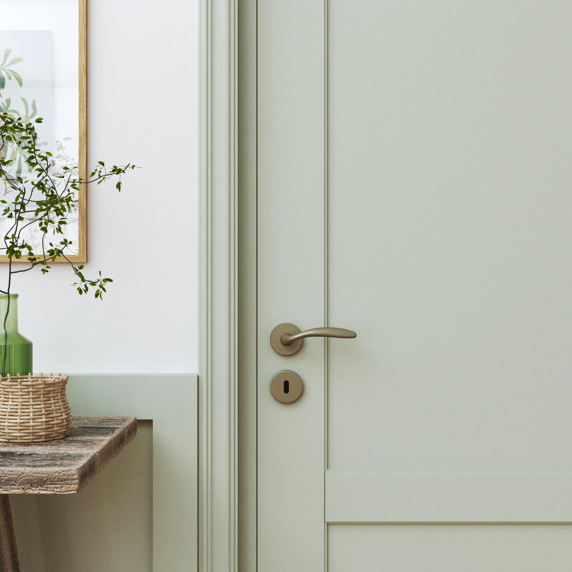 2 poignées sur rosace INSPIRE Agathe aluminium antique laiton F3 - 6