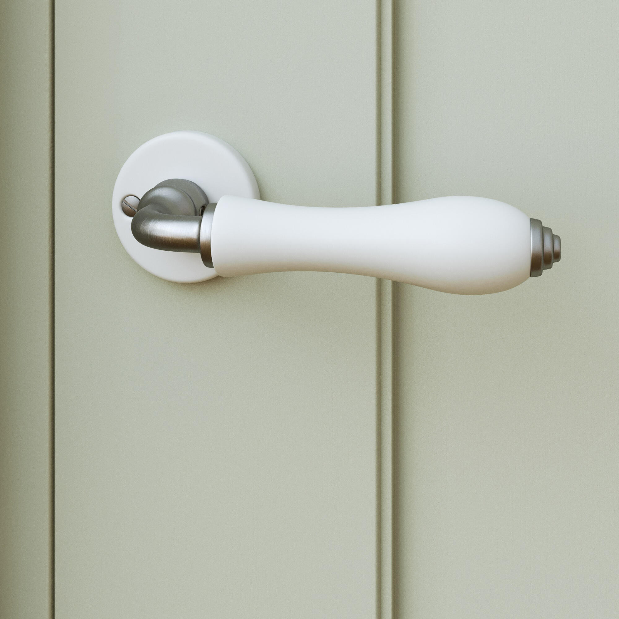 Poigné de porte sur rosace en porcelaine MAYA par inspire - 2