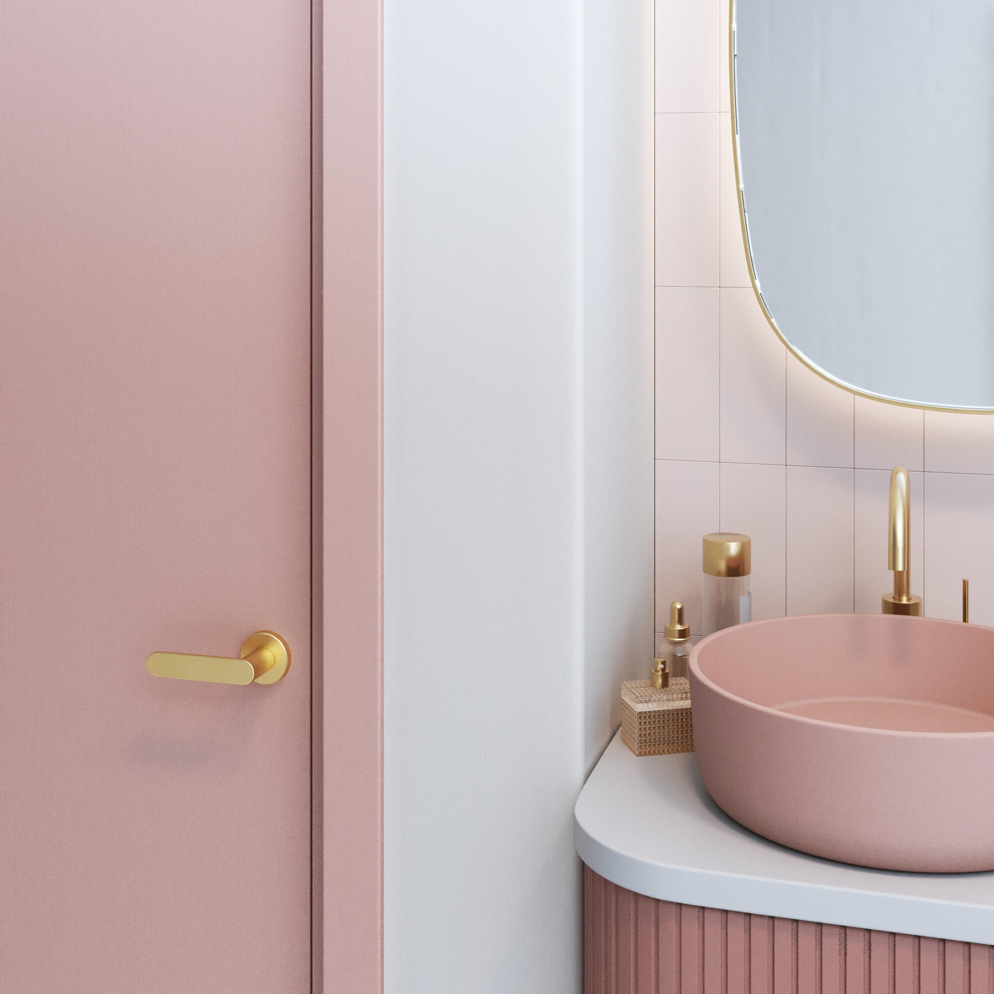 2 poignées sur rosace INSPIRE Java aluminium sans trou laiton brossé A3 - 5