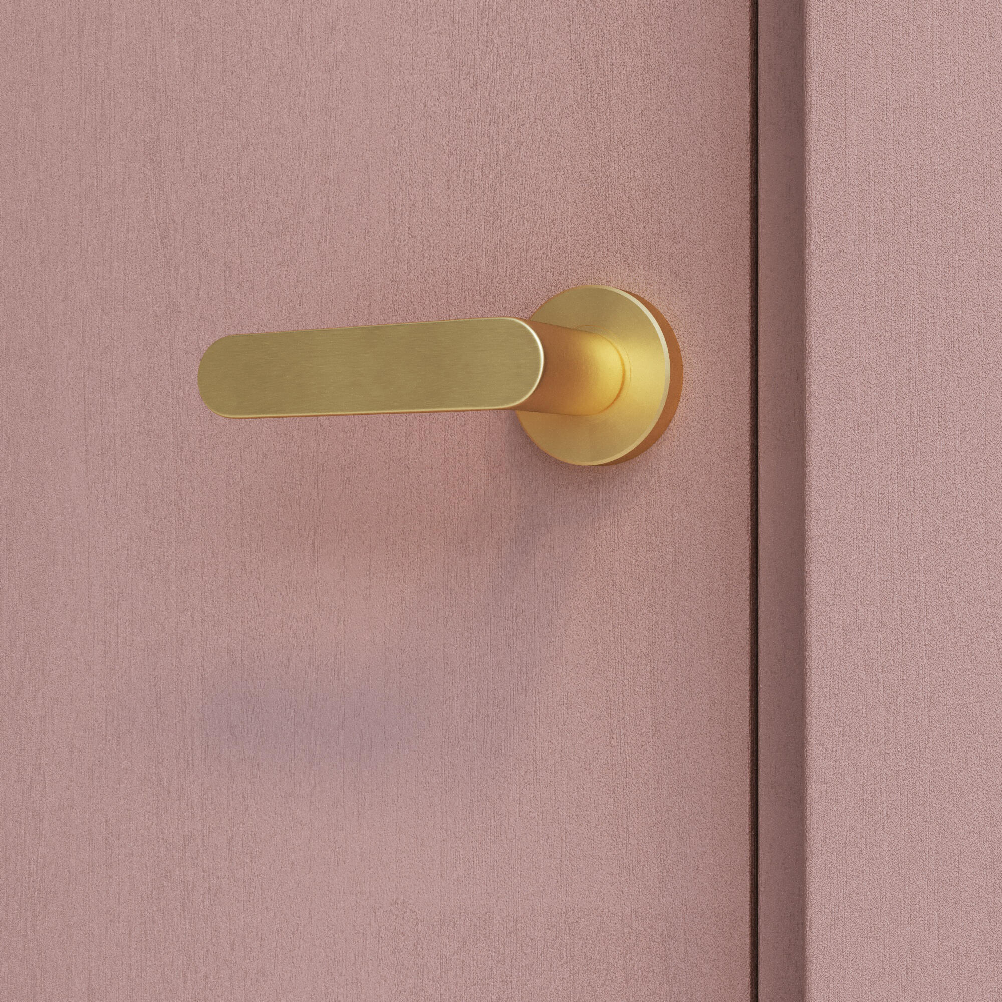 poignée de porte sur rosace JAVA finition laiton brossé  - 1