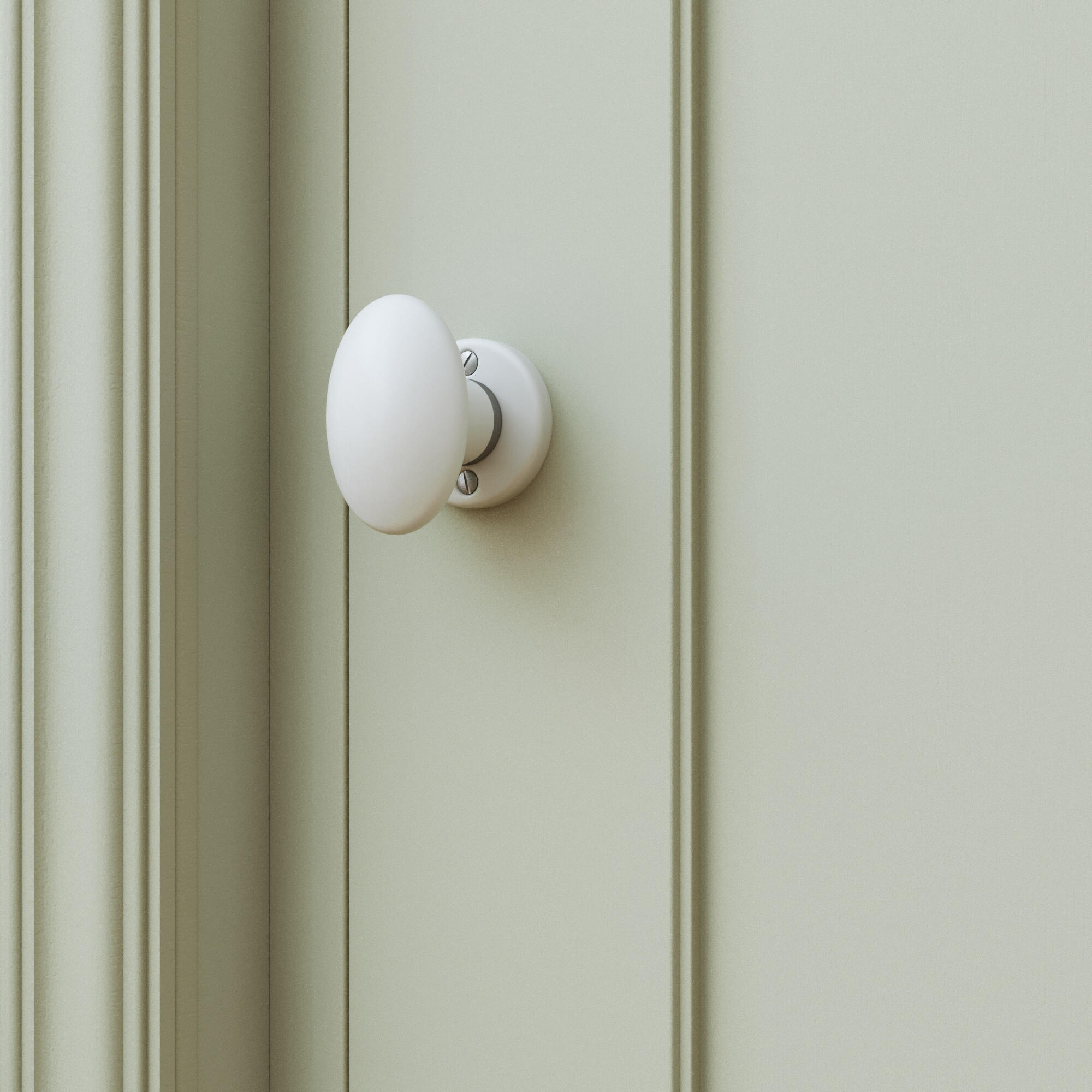 2 poignées sur rosace INSPIRE Gilda porcelaine blanc et nickel A10 - 2