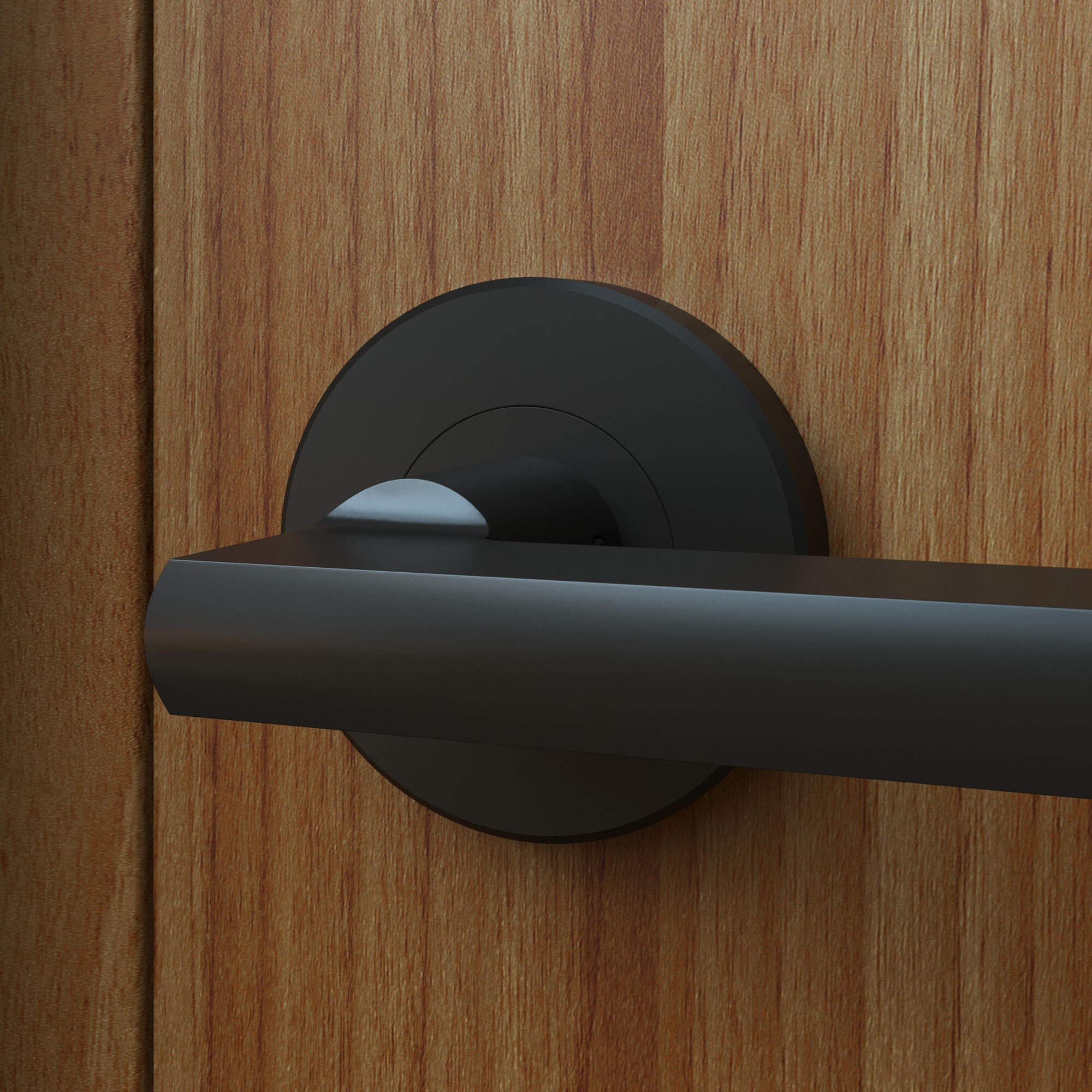 Puxador de porta roseta alumínio preto mate Inspire Lee - 3