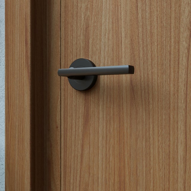 Poignée de porte sur rosace noir DAREN x2