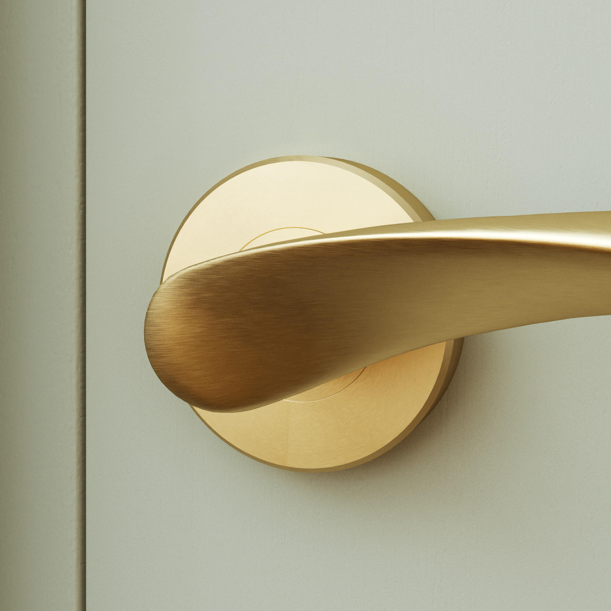 Juego de manilla con roseta INSPIRE serie Arosa en aluminio latón cepillado - 4