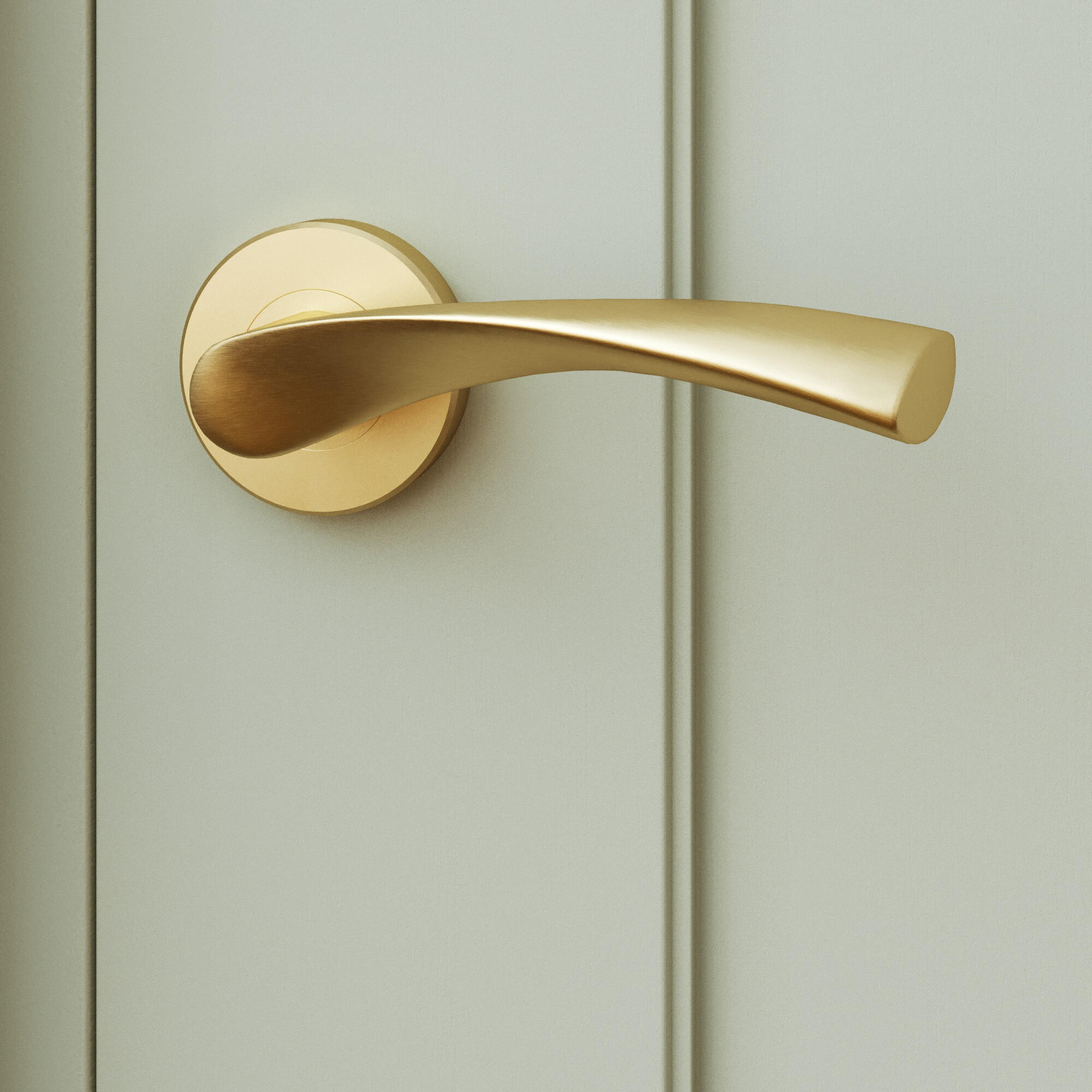 Juego de manilla con roseta INSPIRE serie Arosa en aluminio latón cepillado - 3