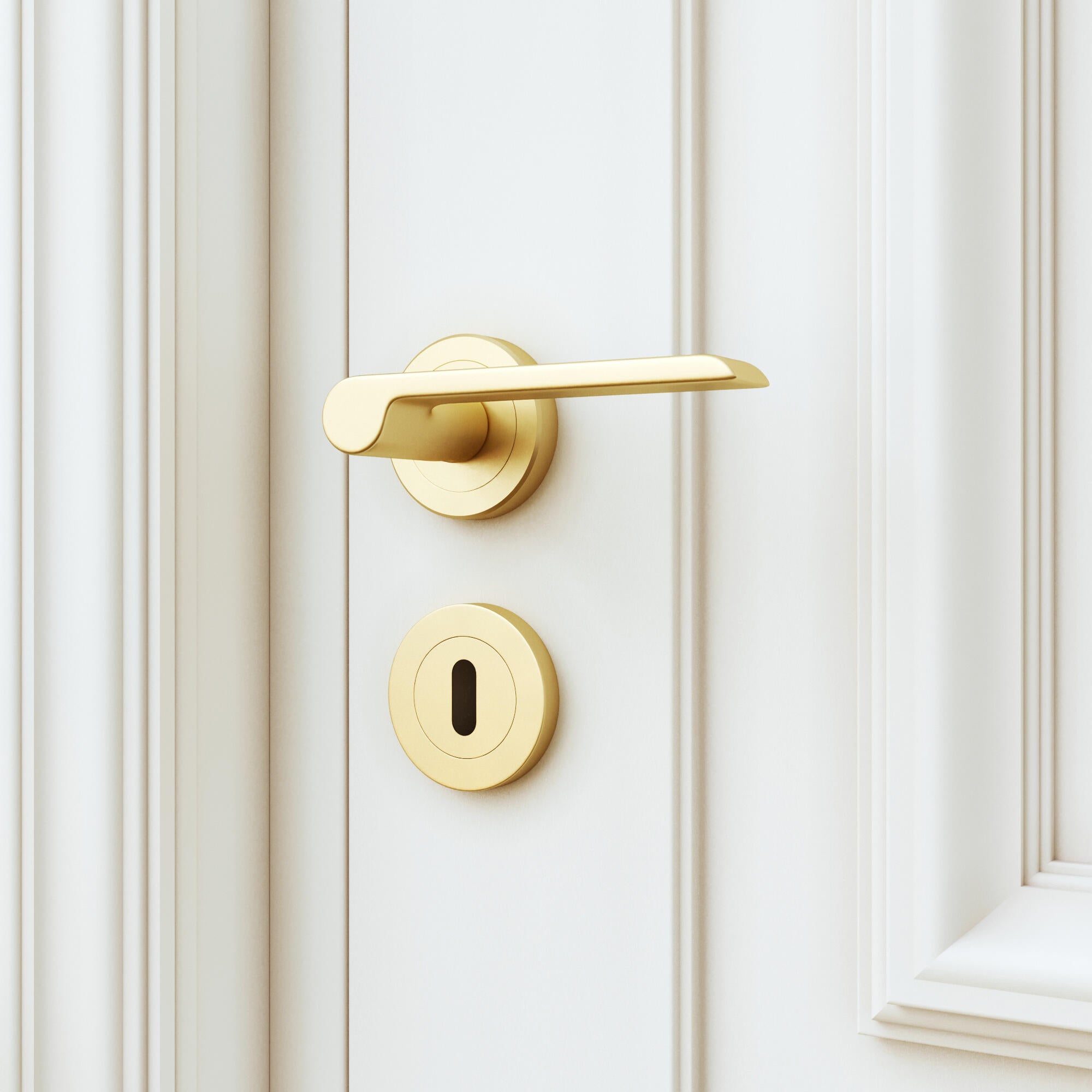 Puxador de porta roseta alumínio dourado escovado mate Inspire Birdie - 10