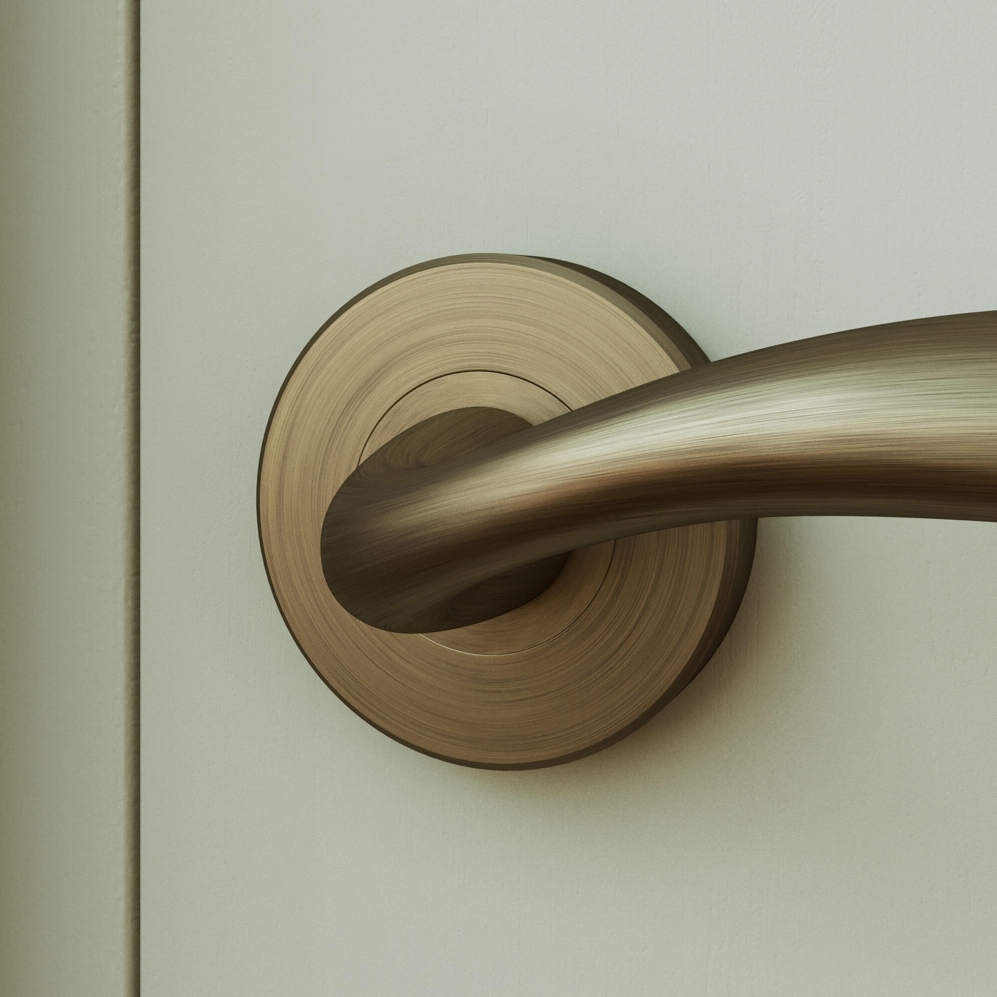 2 poignées sur rosace INSPIRE Agathe aluminium antique laiton F3 - 3