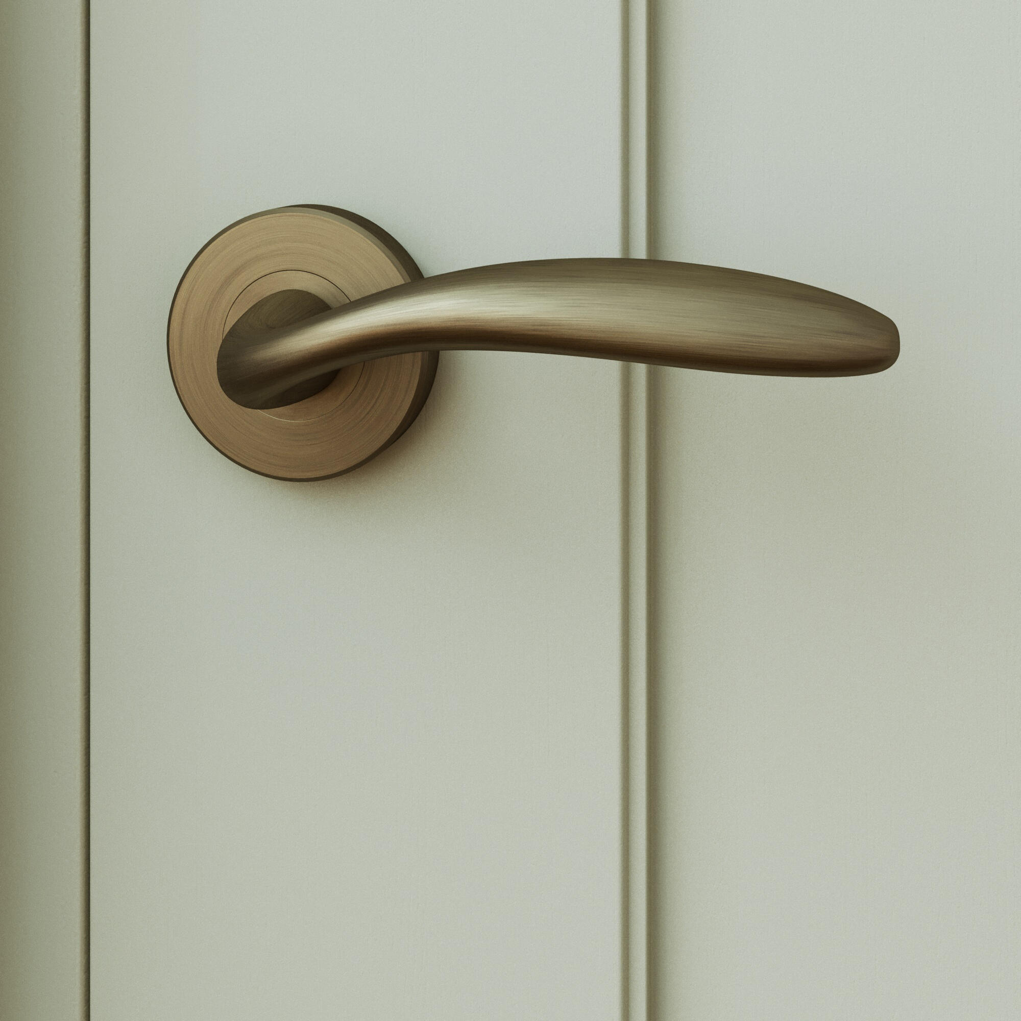 2 poignées sur rosace INSPIRE Agathe aluminium antique laiton F3 - 4