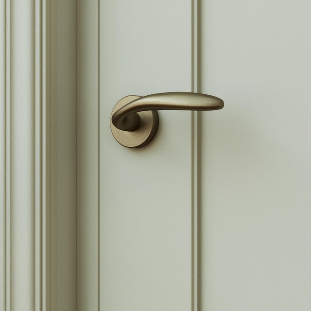 2 poignées sur rosace INSPIRE Agathe aluminium antique laiton F3