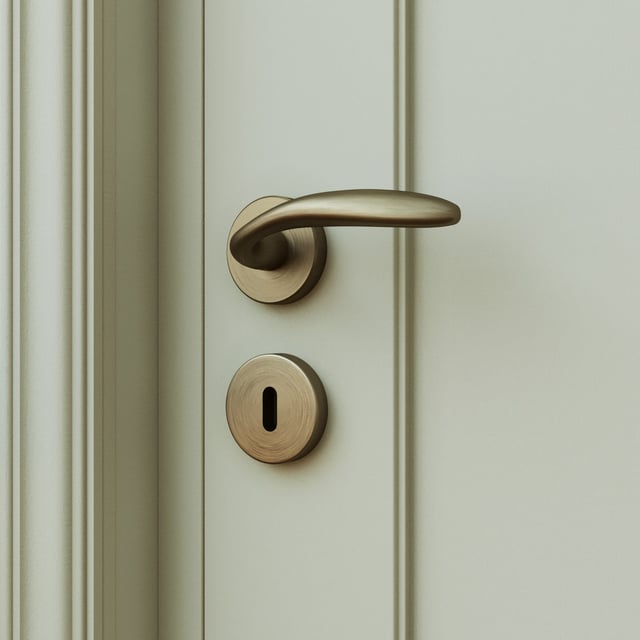 2 poignées sur rosace et rosace de fonction clé INSPIRE AGATHE laiton antique F3