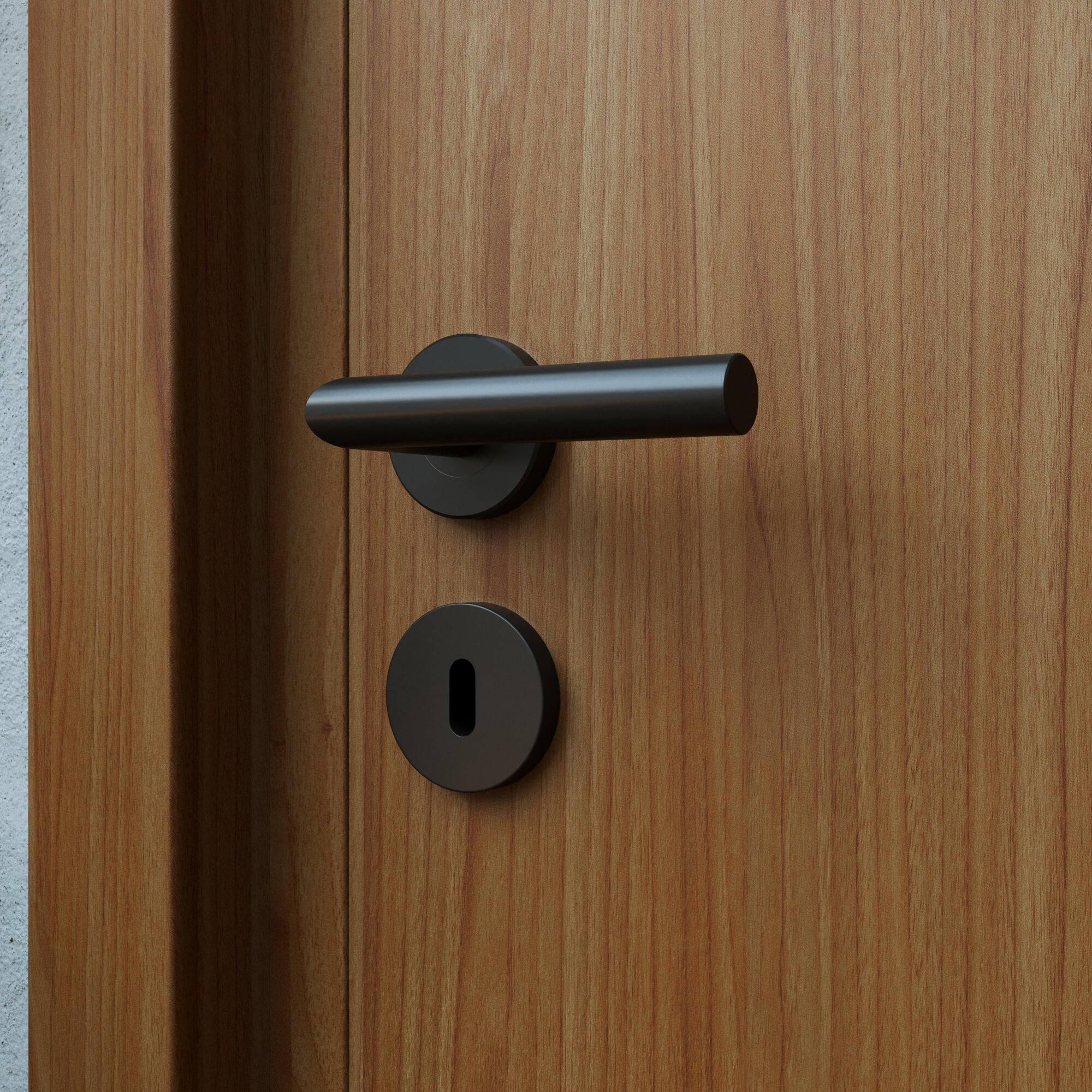 Puxador de porta roseta aço inox preto mate Inspire Sara - 2