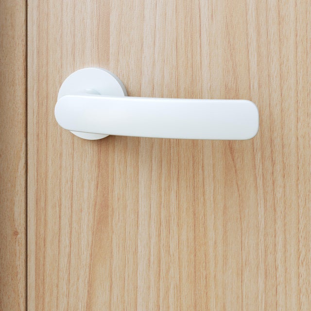 2 poignées de porte sur rosace Lina blanc mat, aluminium E3