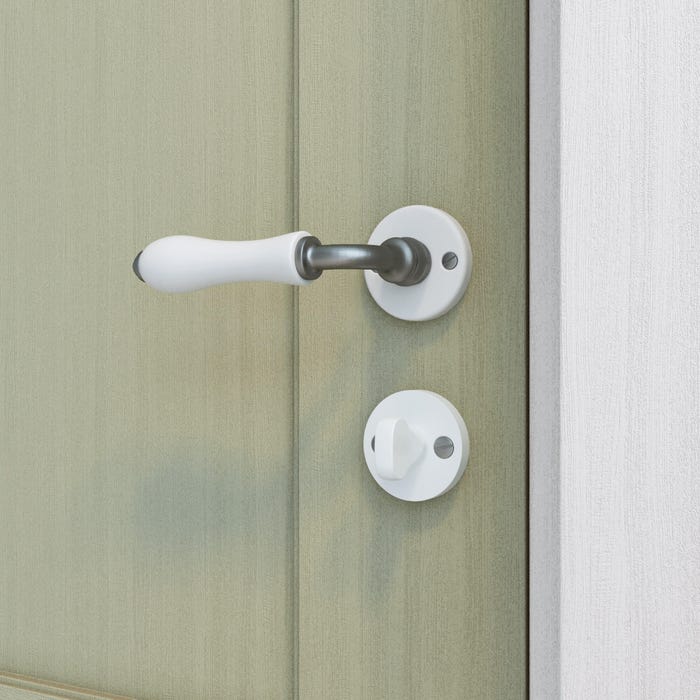 Poignée de porte MAYA et sa rosace de fonction assortie