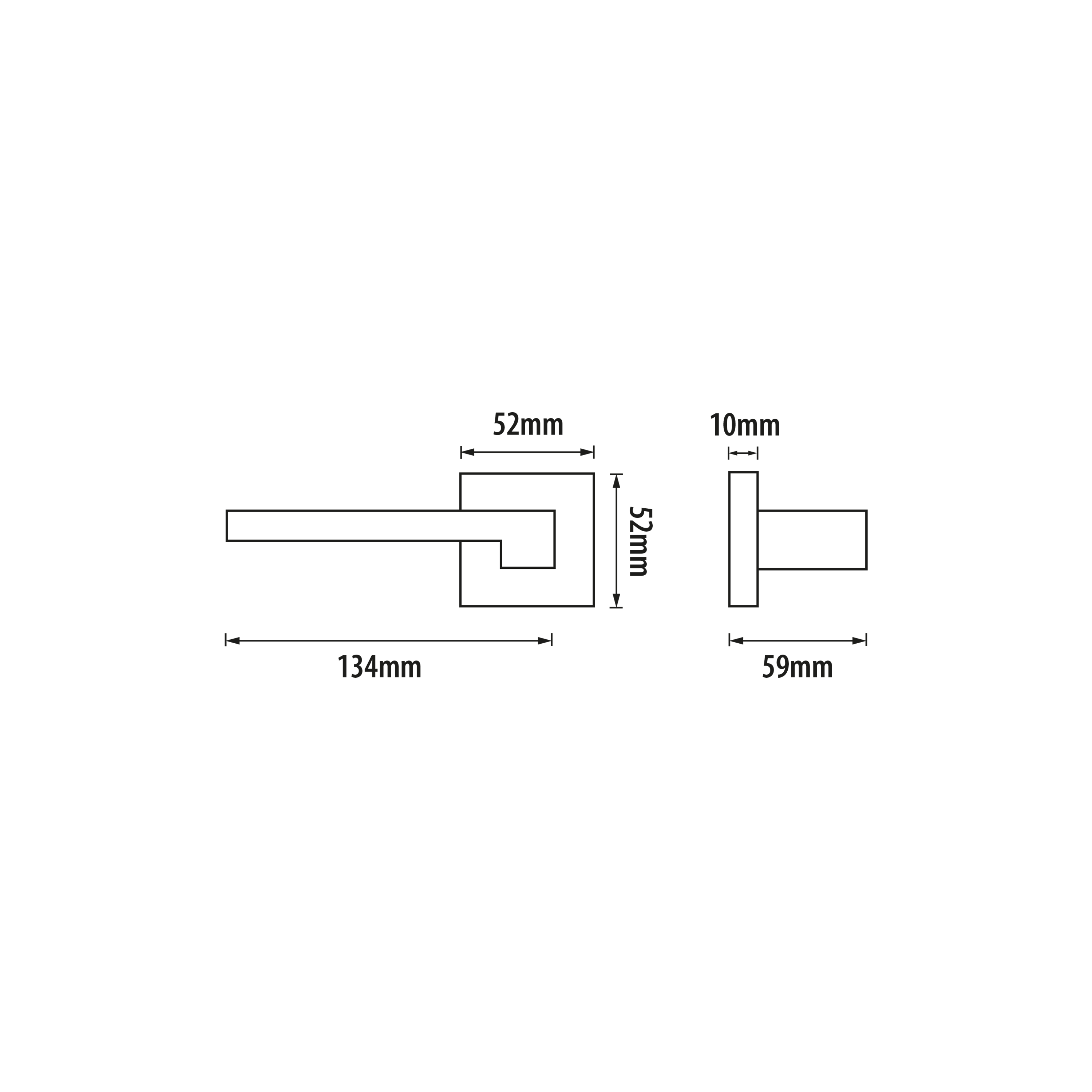 2 poignées sur rosace carrées INSPIRE Manuela noir mat A7 - 4