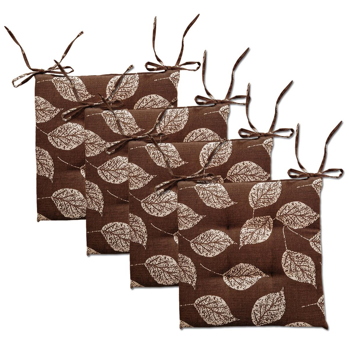 Baibu Set 4 Cuscini Sedie Metalliche Beige: Antiscivolo Con Lacci E Fodera Lavabile, Perfetti Per Cucina, Sala Da Pranzo E Ufficio - 5