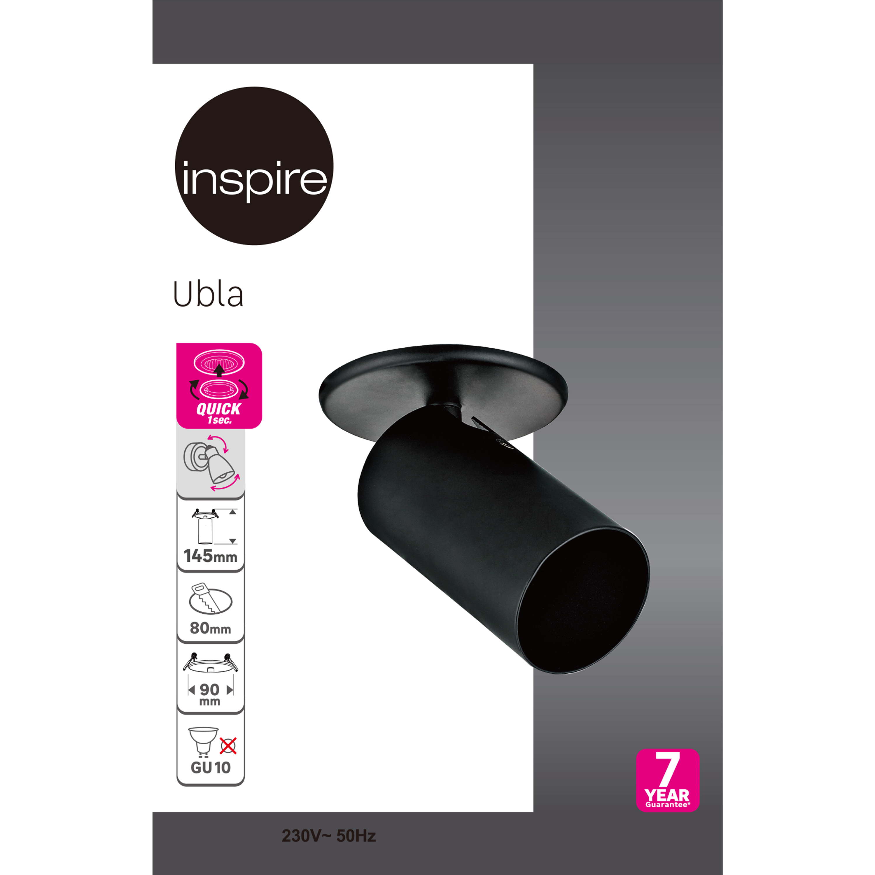 Oprawa natynkowa Ubla czarna GU10 śr. 9 cm Inspire - 6