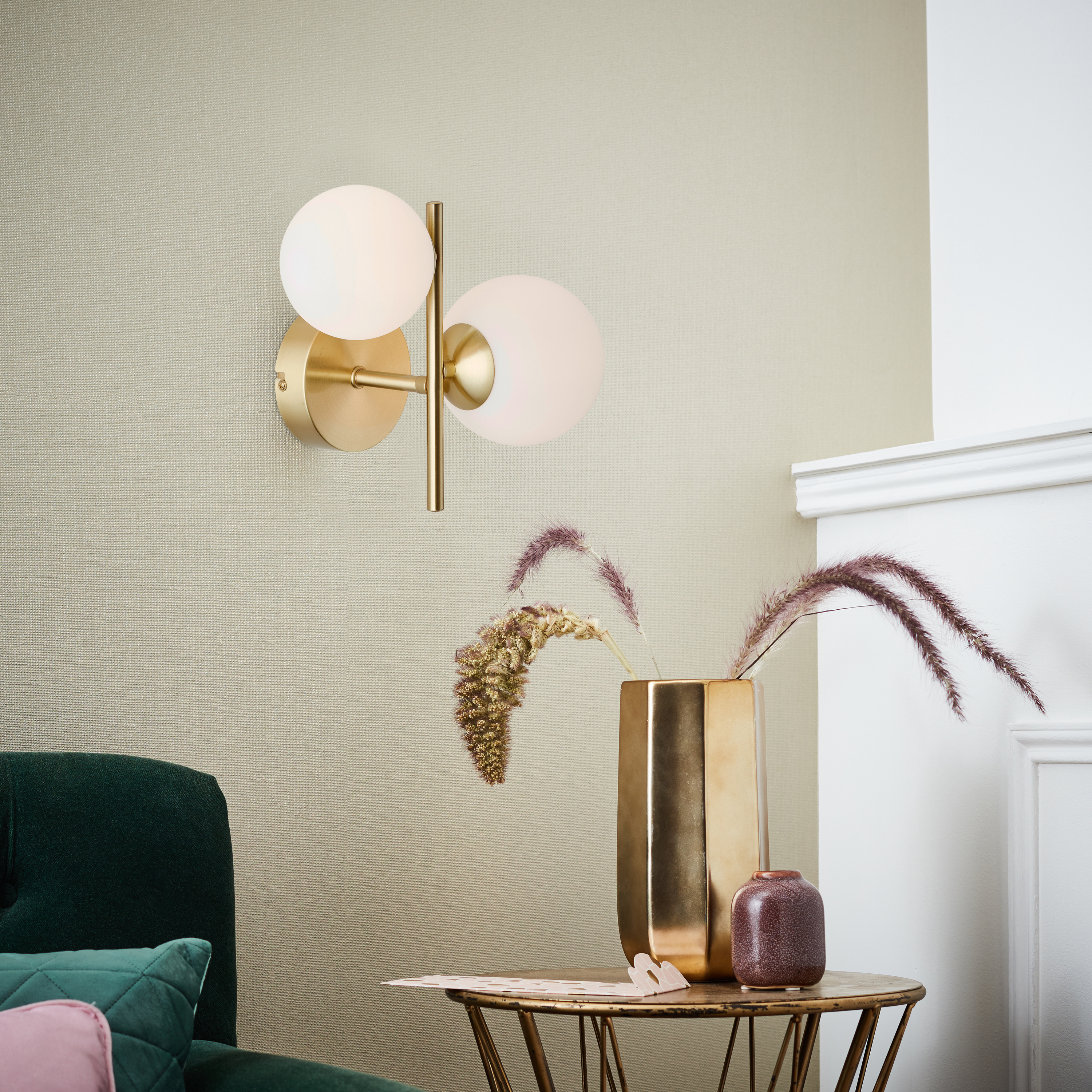 Applique murale G9, acier / cristal, laiton, Callas, INSPIRE - 8