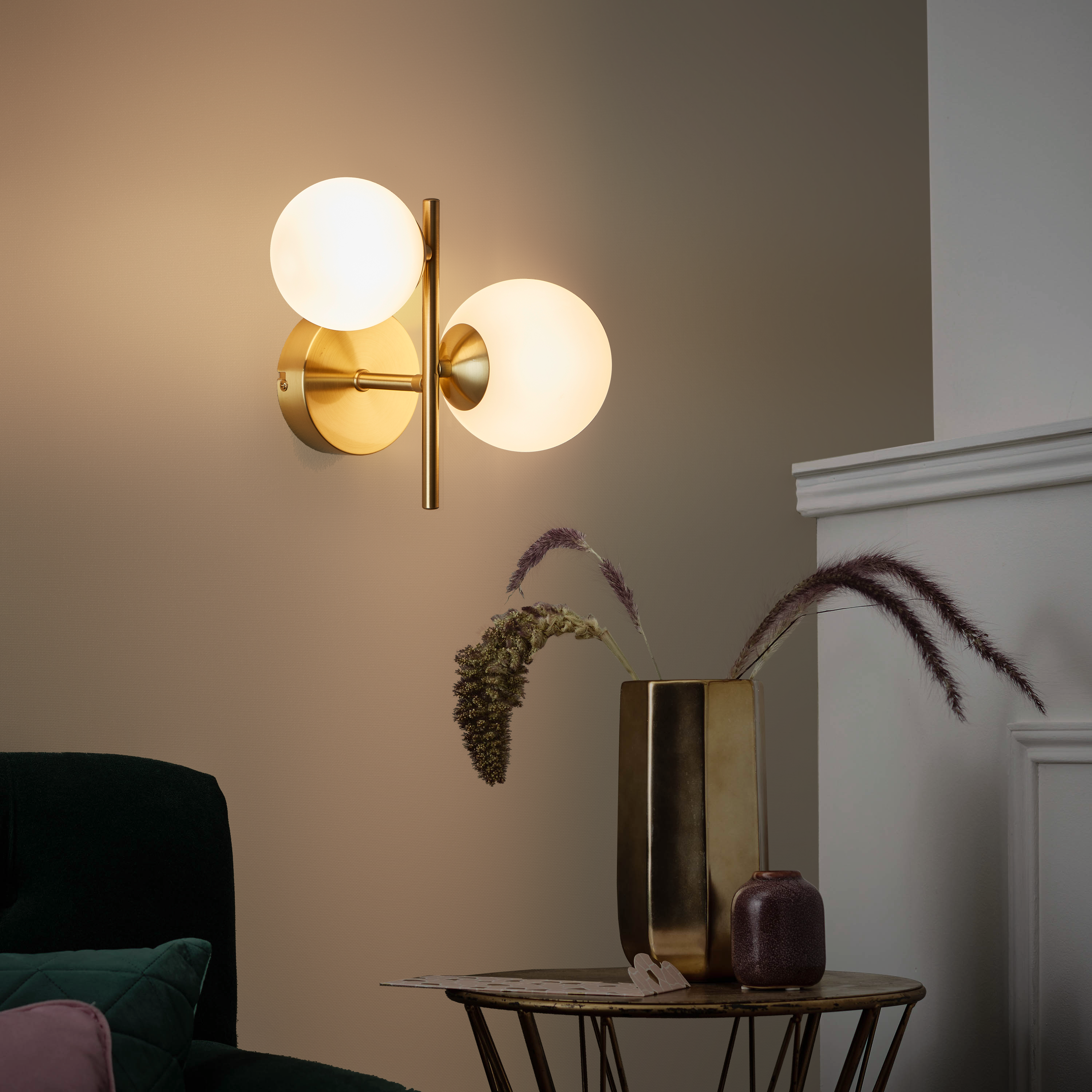 Kinkiet Callas mosiądz szkło 2 x G9 Inspire - 9