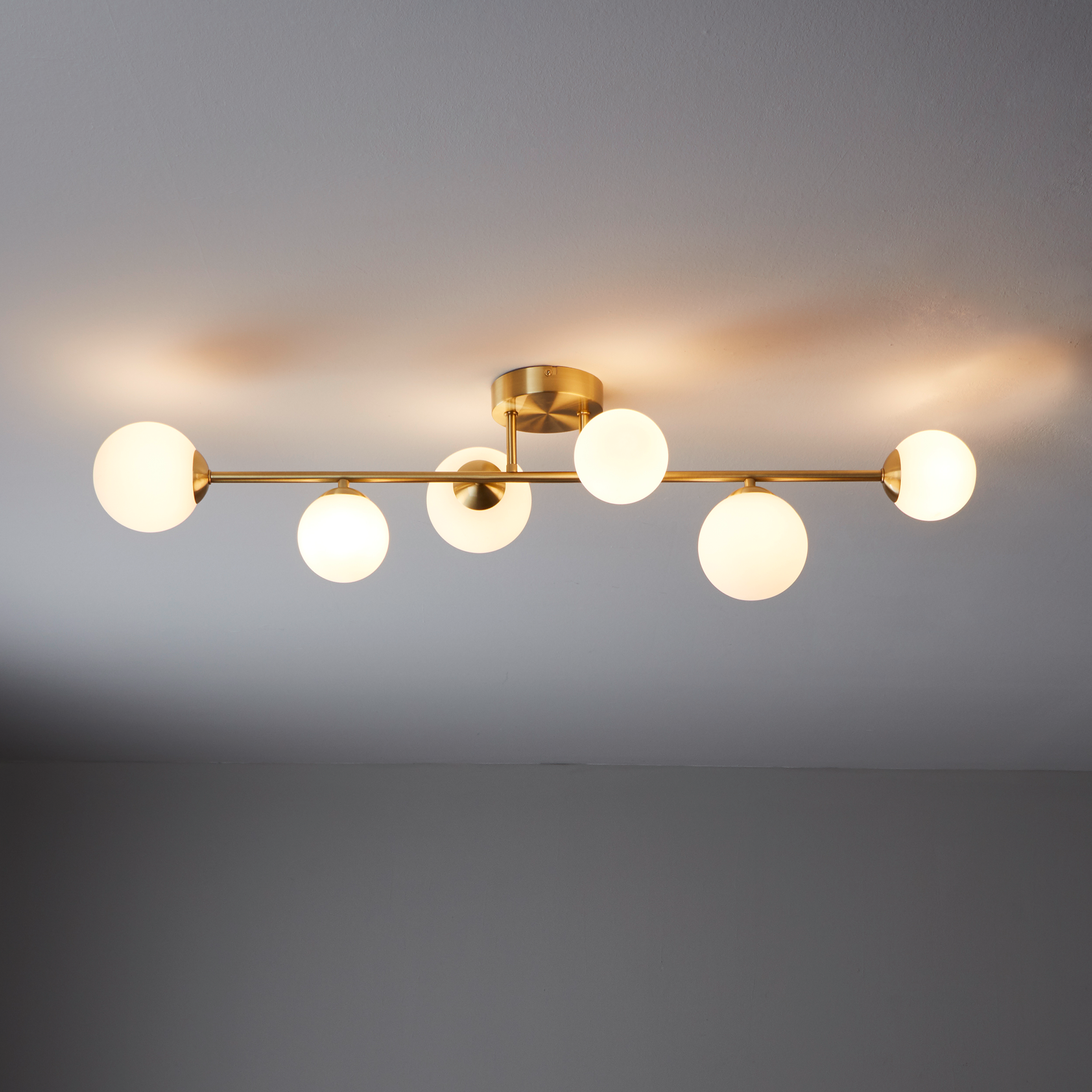 Plafonnier 6xG9, laiton et verre opalin, Callas, Inspire L.98 cm - 2