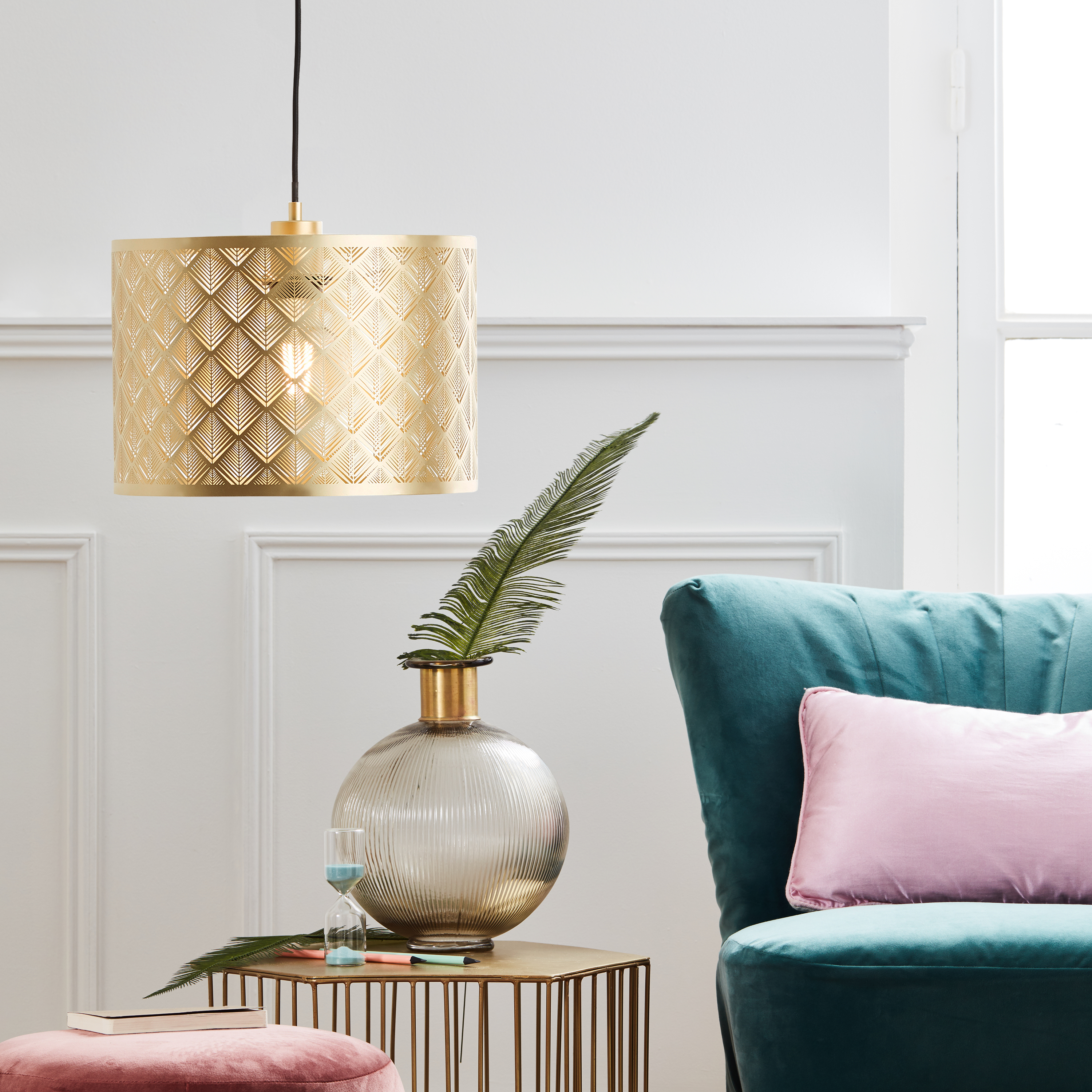 Suspension Galati acier, laiton, Diam.30 cm INSPIRE, E27 - 3