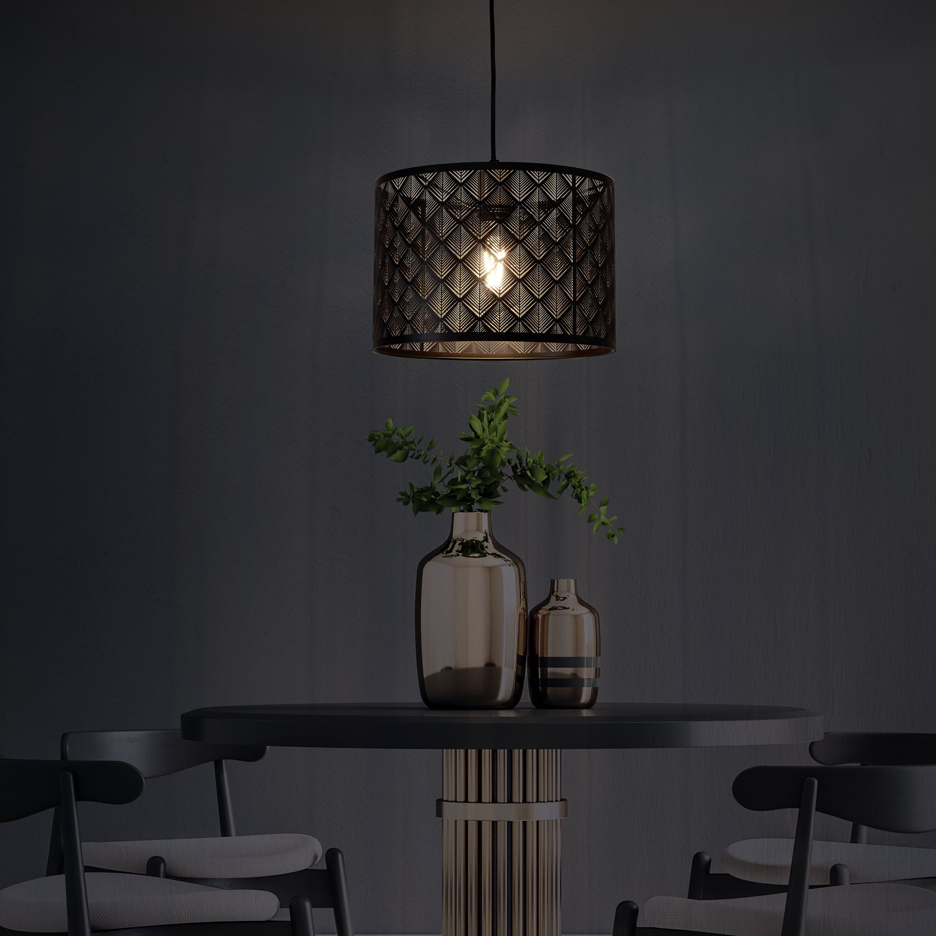 Suspension Galati acier, noir, Diam.30 cm INSPIRE, E27 - 5