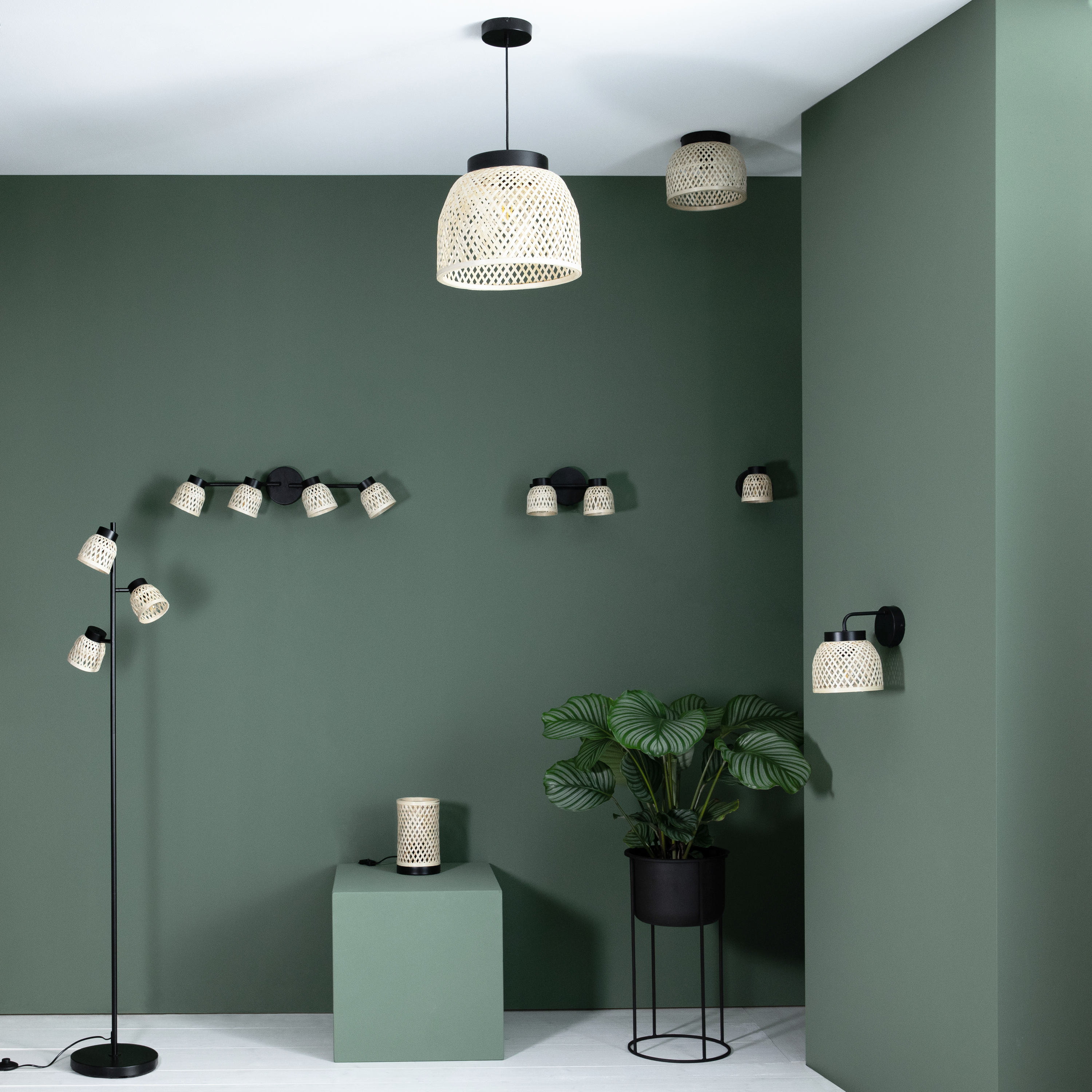 Lampa wisząca Ninon bambus E27 Inspire - 14