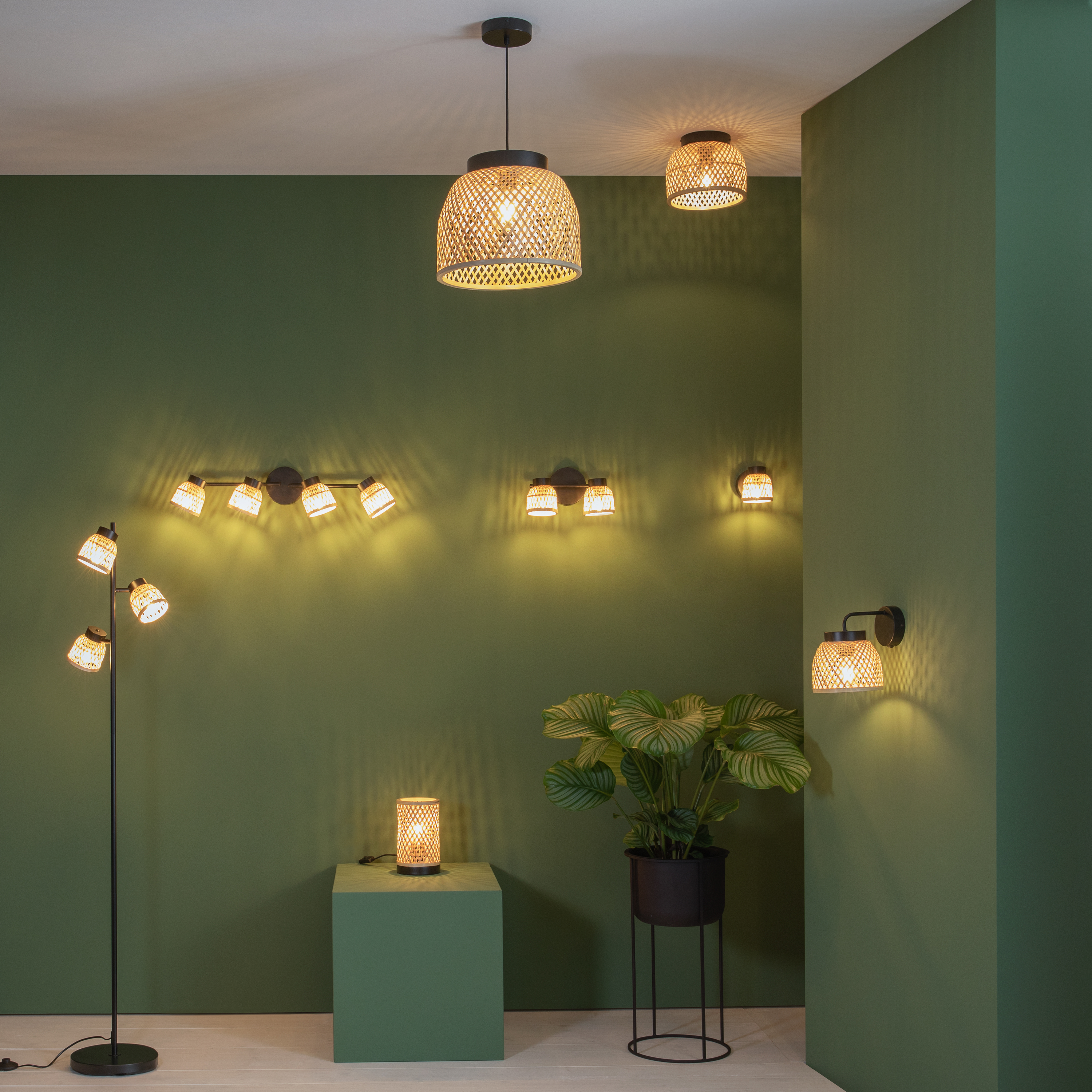 Lampa wisząca Ninon bambus E27 Inspire - 13