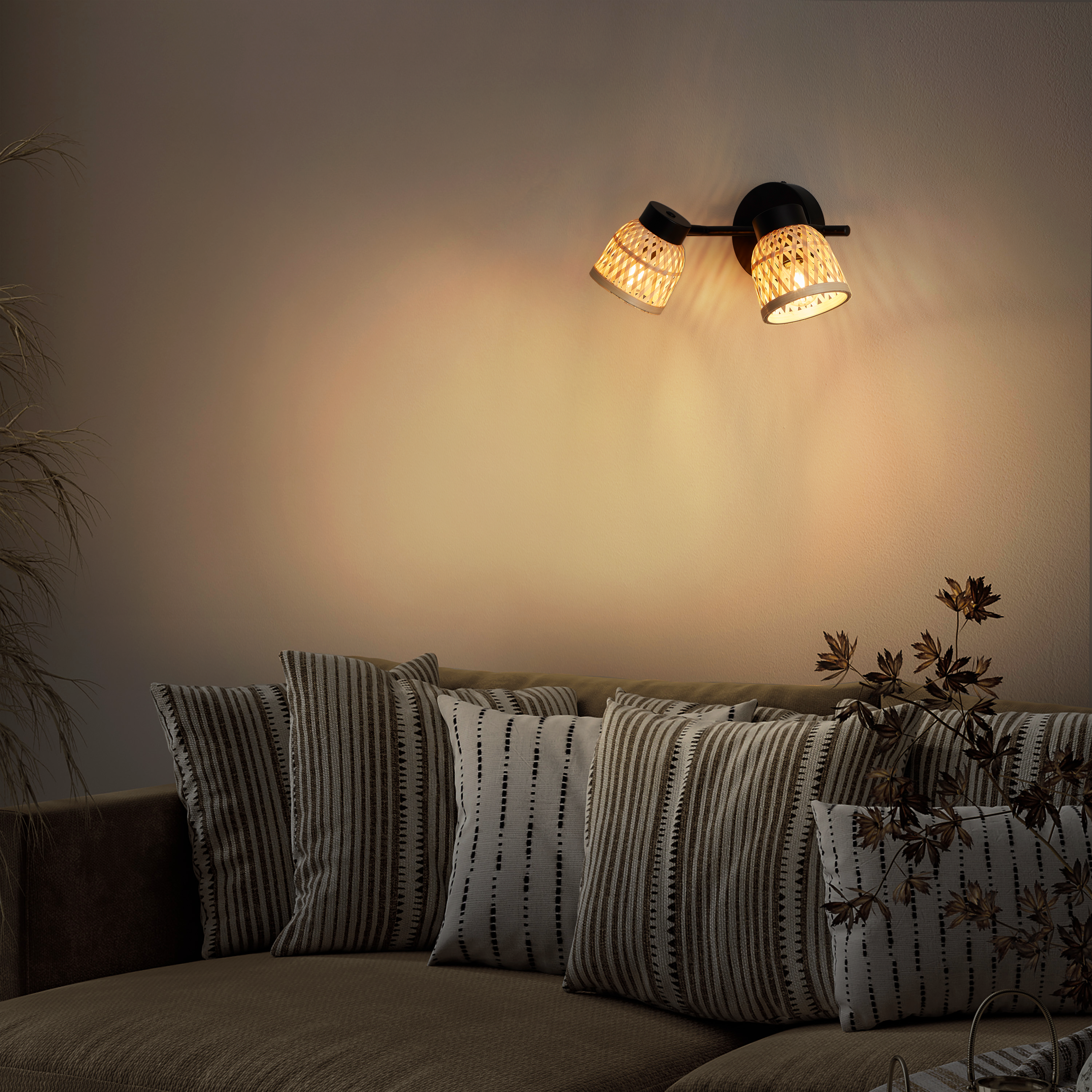 Candeeiro de teto INSPIRE NINON E14 2 LUZES D10.5CM PRETO - 19