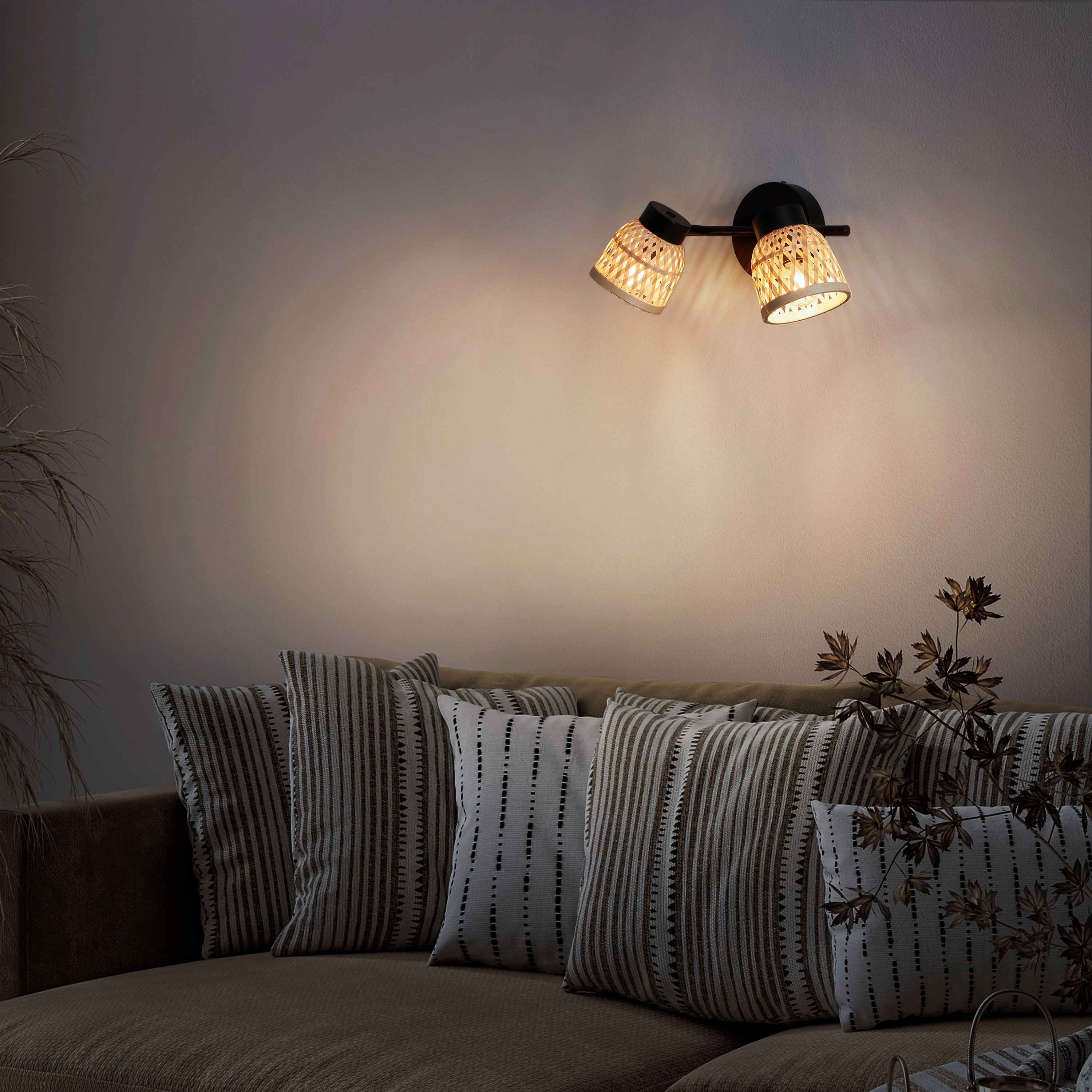 Candeeiro de teto INSPIRE NINON E14 2 LUZES D10.5CM PRETO - 16