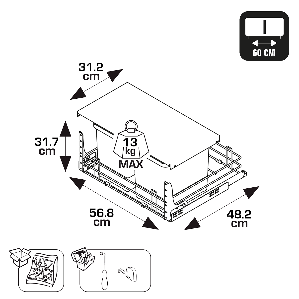 Kit balde interno extraível Delinia 2x16L - 7