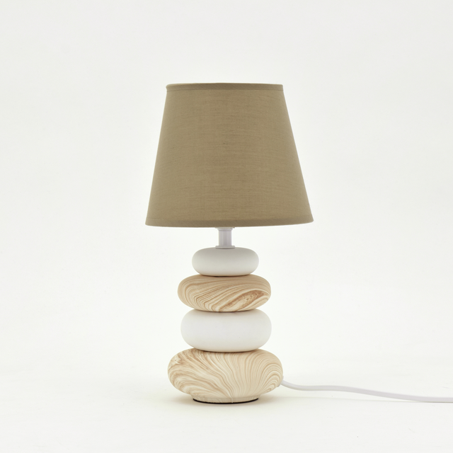 Candeeiro de mesa Inspire NAVA 1L e14 36cm algodão 1 luz bege