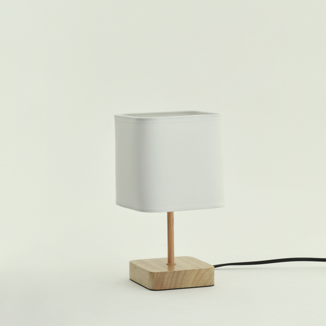Candeeiro de mesa Inspire AKORA E14 d23cm 1 luz madeira branco
