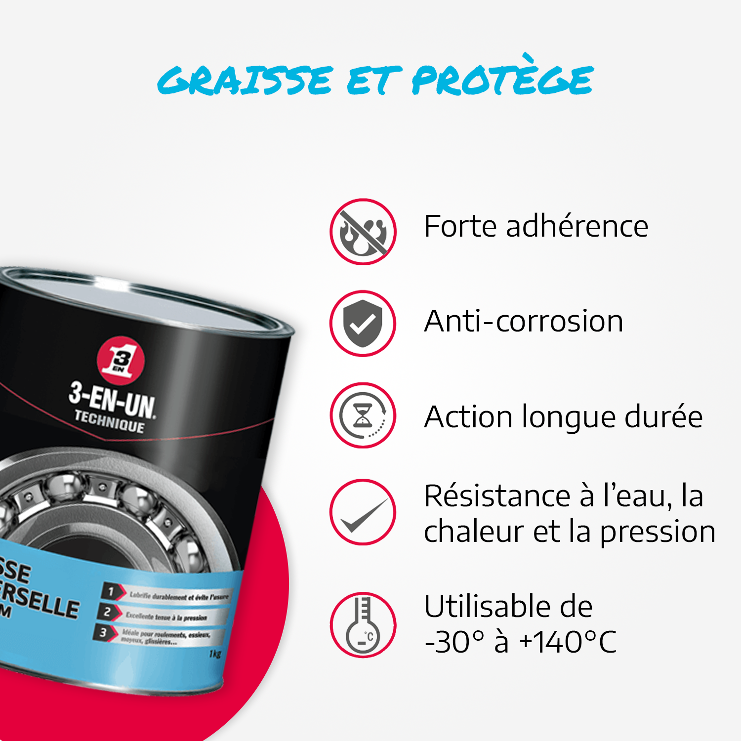 Graisse universelle lithium, 3-EN-UN TECHNIQUE en pot 1000 g - 8