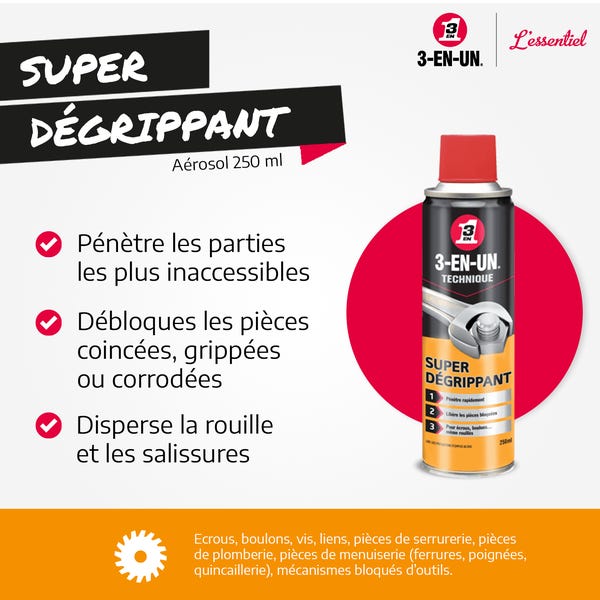 Bombe Super dégrippant WD40 250ml - Provence Outillage