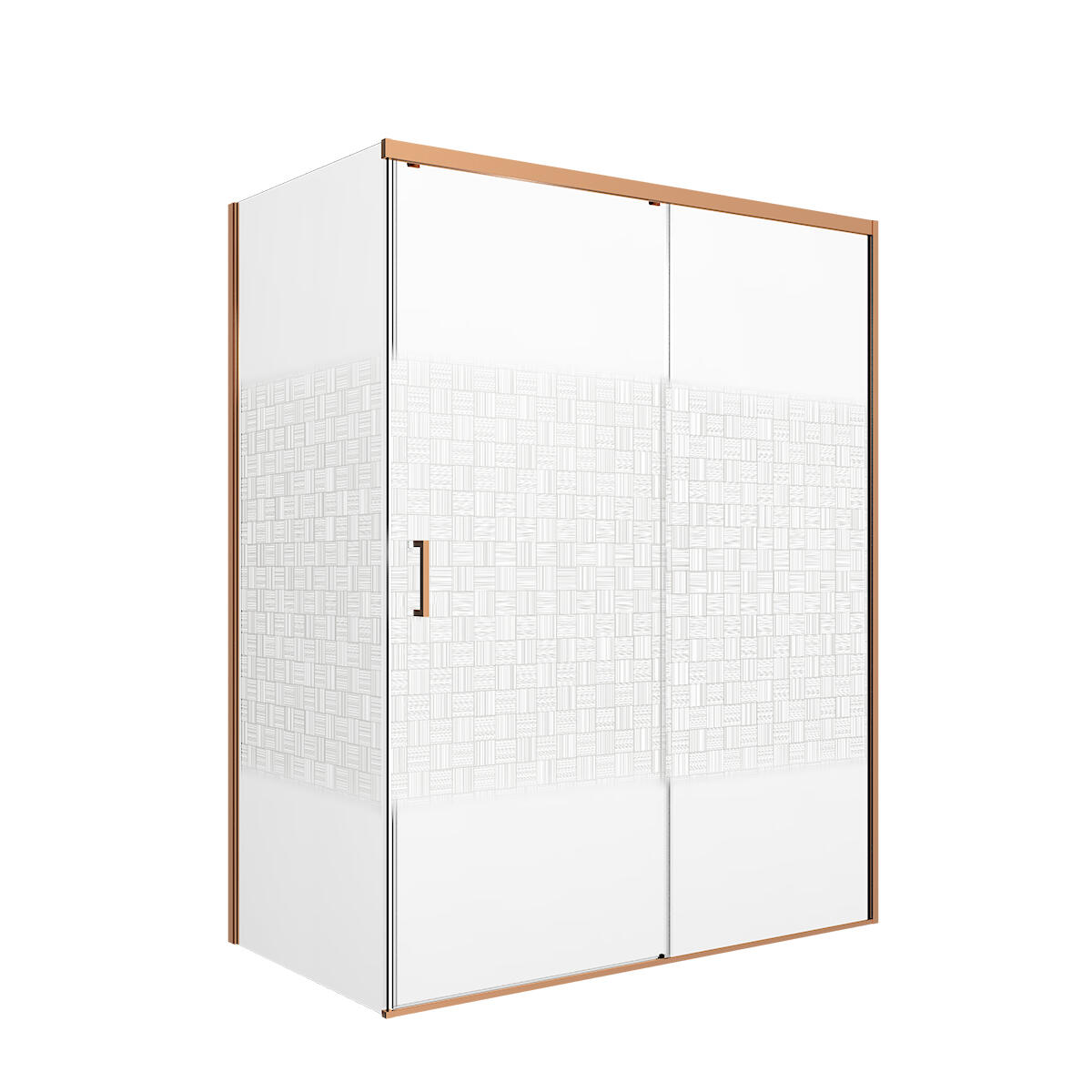 Porta doccia scorrevole Jazz, L 138-139.5 cm x H 200 cm x SP 6 mm, profilo dorato, vetro smerigliato - 3