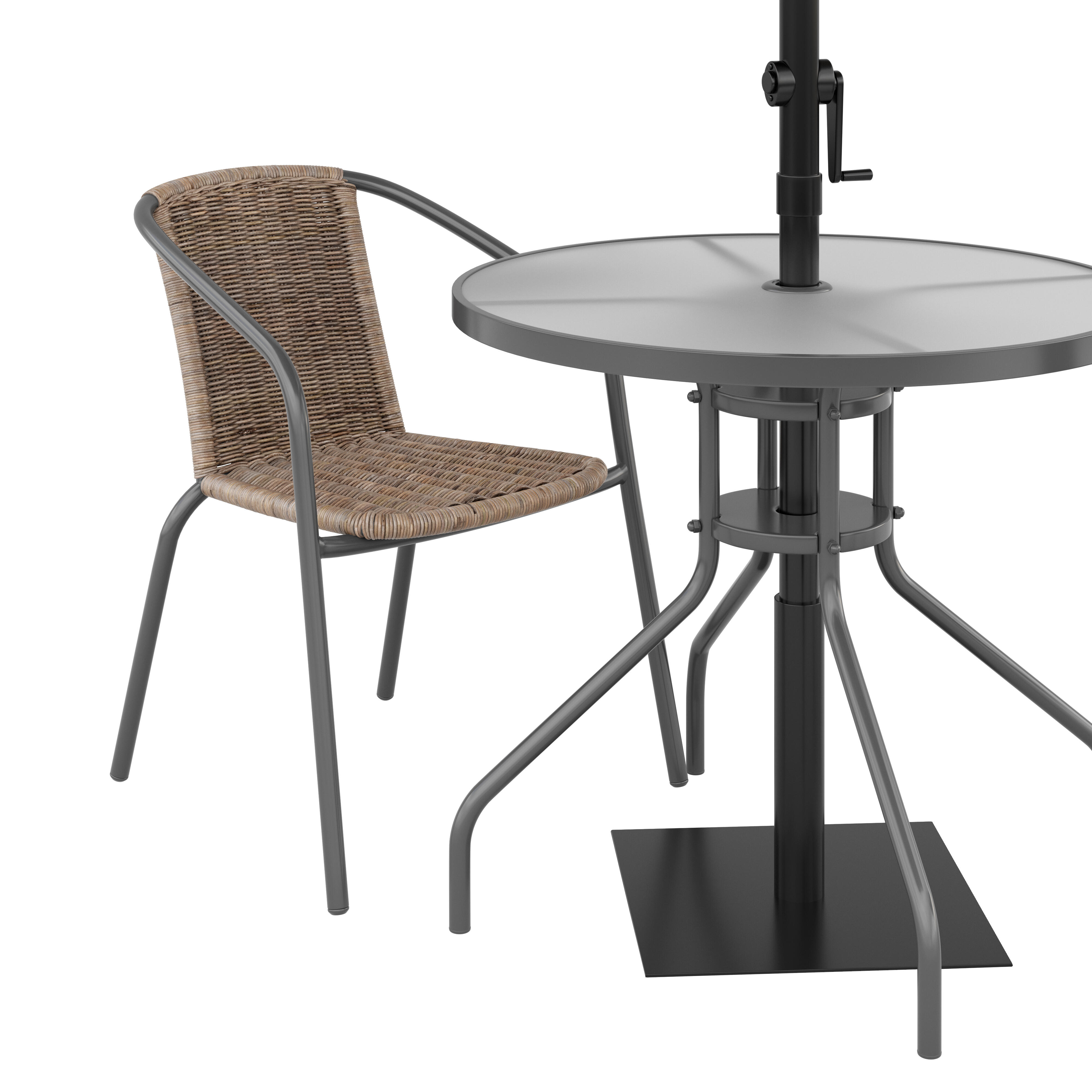 Parasol hexagonal de acero Polar marrón  Ø 263 cm - 6