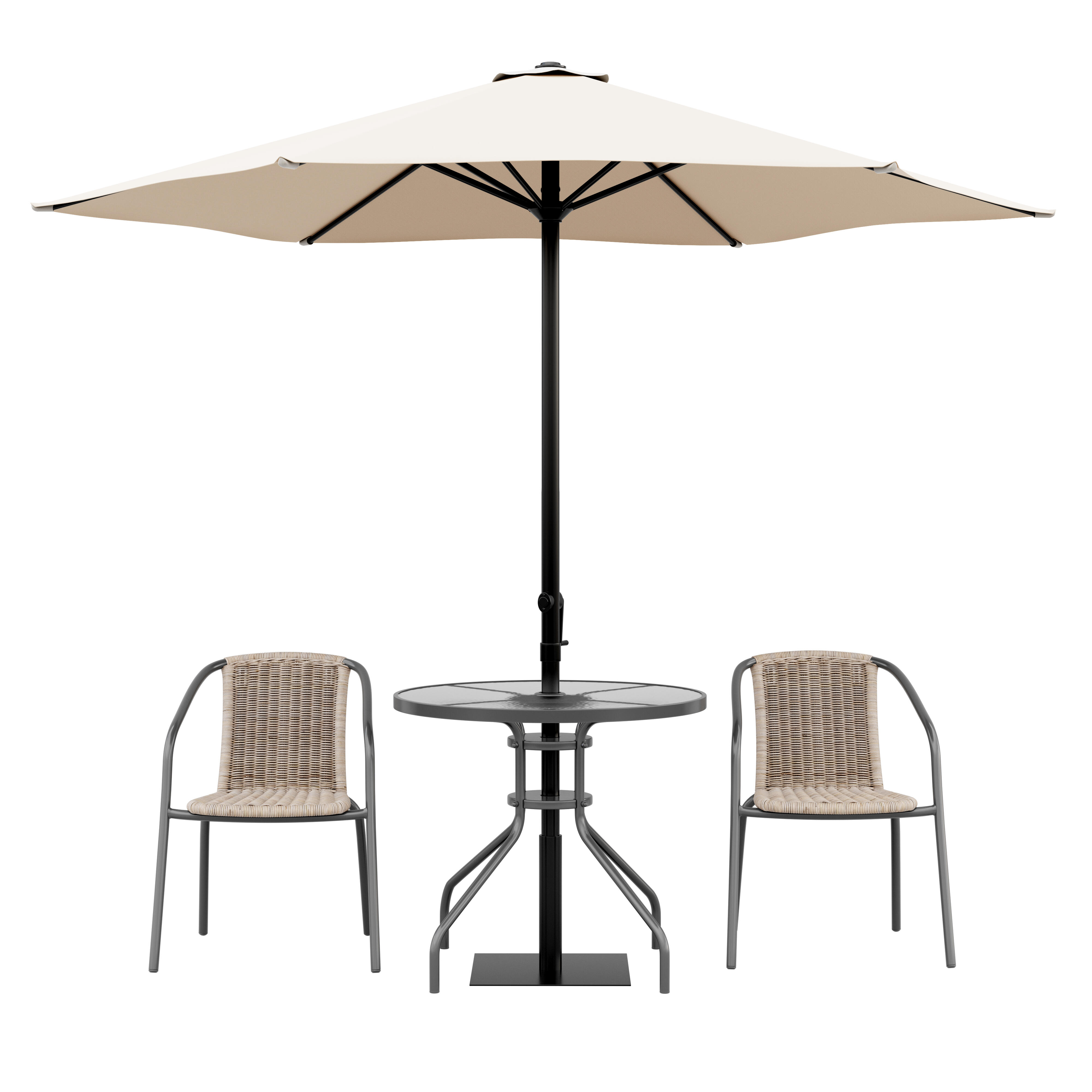 Parasol hexagonal de acero Polar marrón  Ø 263 cm - 5