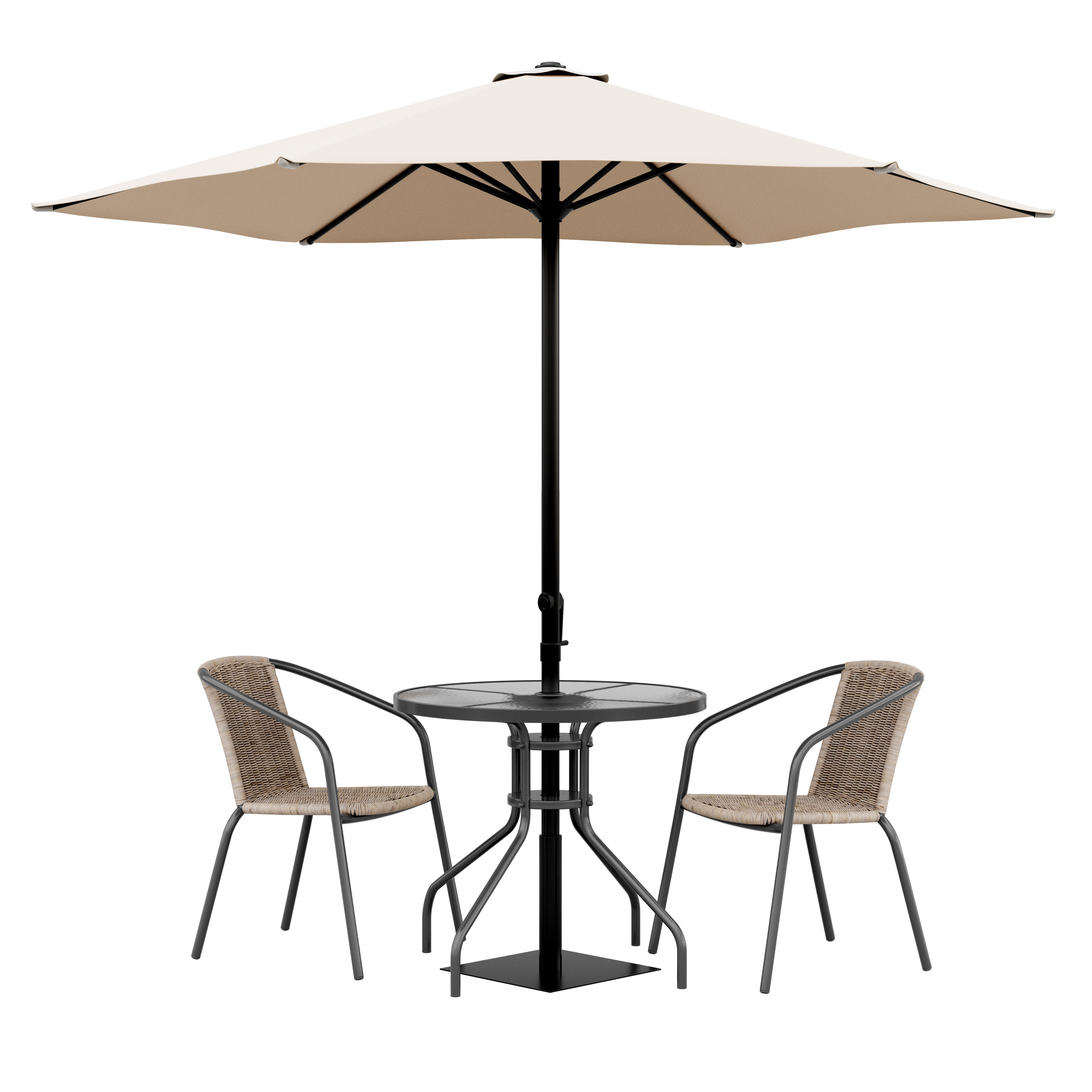 Parasol hexagonal de acero Polar marrón  Ø 263 cm - 3