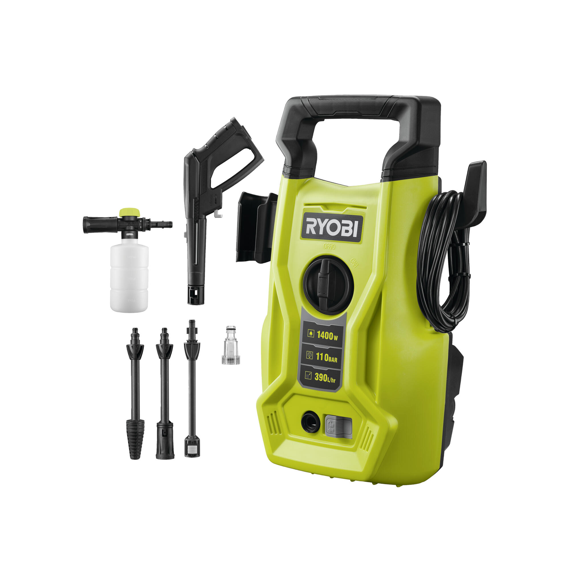 Hidrolimpiadora eléctrica ryobi ry110pwa 1400w 110 bares de presión