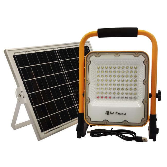 PROYECTOR LED PORTATIL RECARGABLE 50W CON PANEL SOLAR - 1