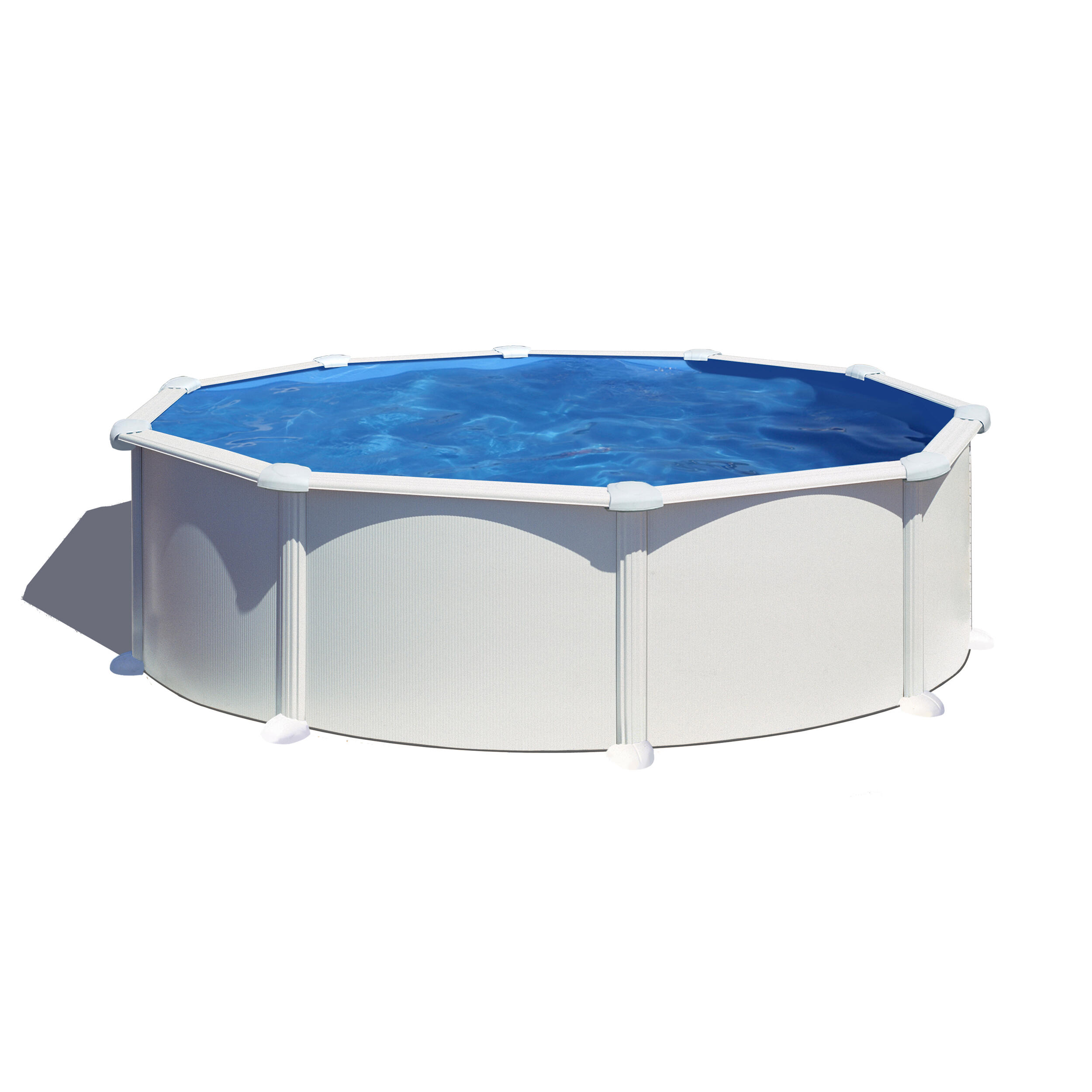 Piscina desmontable de acero blanco redonda gre ø 4,6 x 1,32 m
