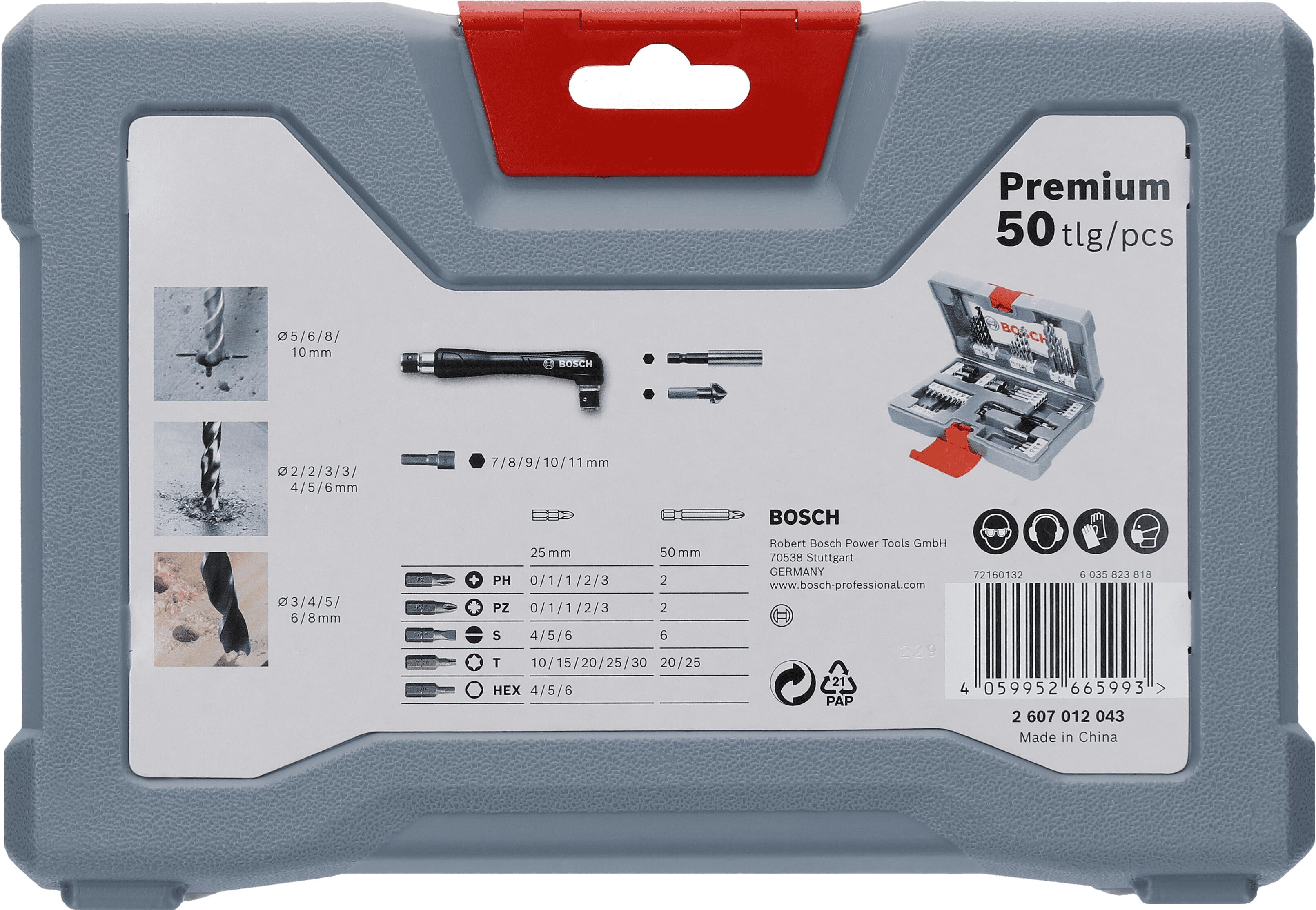 Coffret d'embouts de vissage et de forets pour multimatériaux, BOSCH, 50 pièces - 3