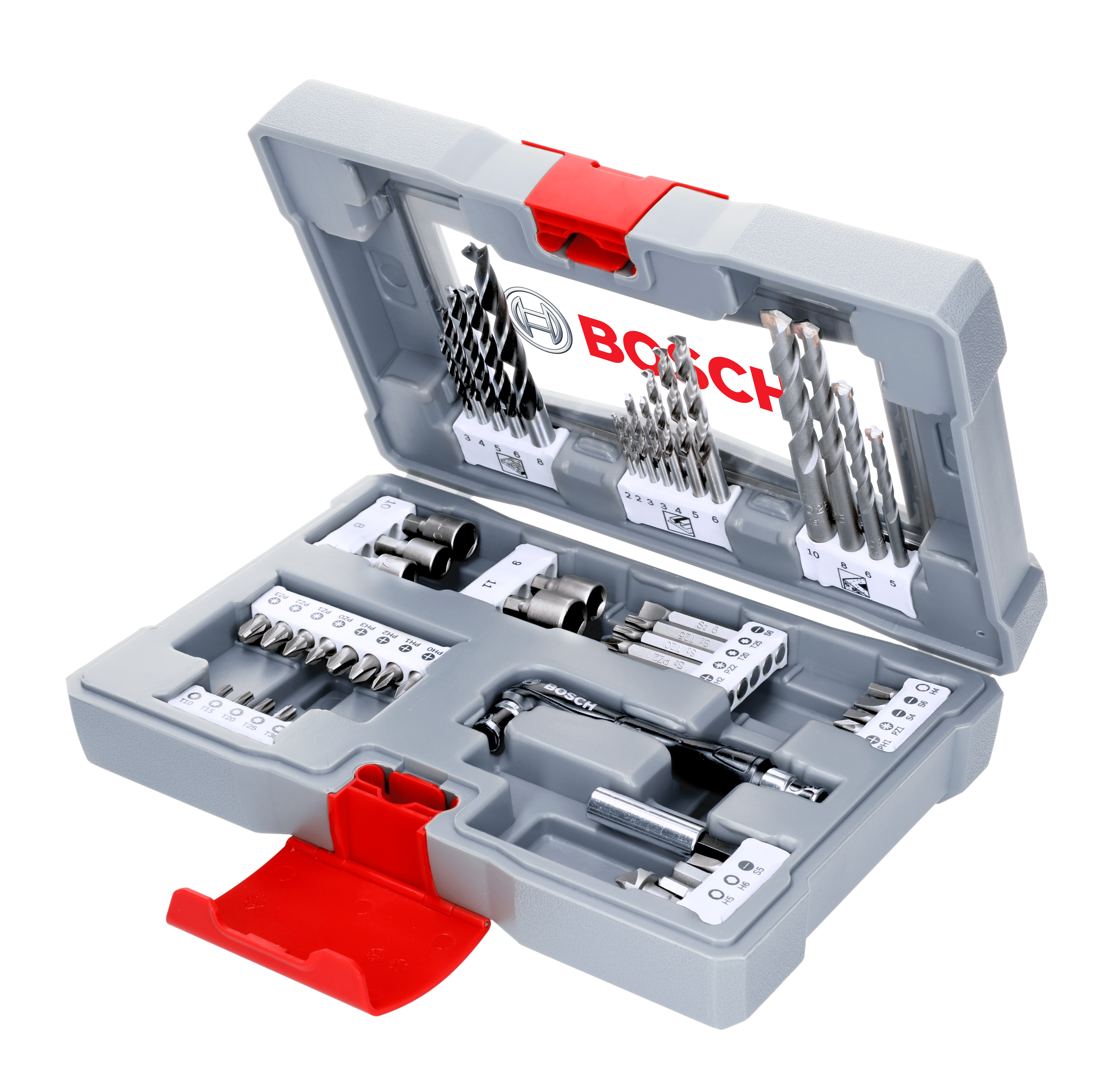 Coffret d'embouts de vissage et de forets pour multimatériaux, BOSCH, 50 pièces - 2
