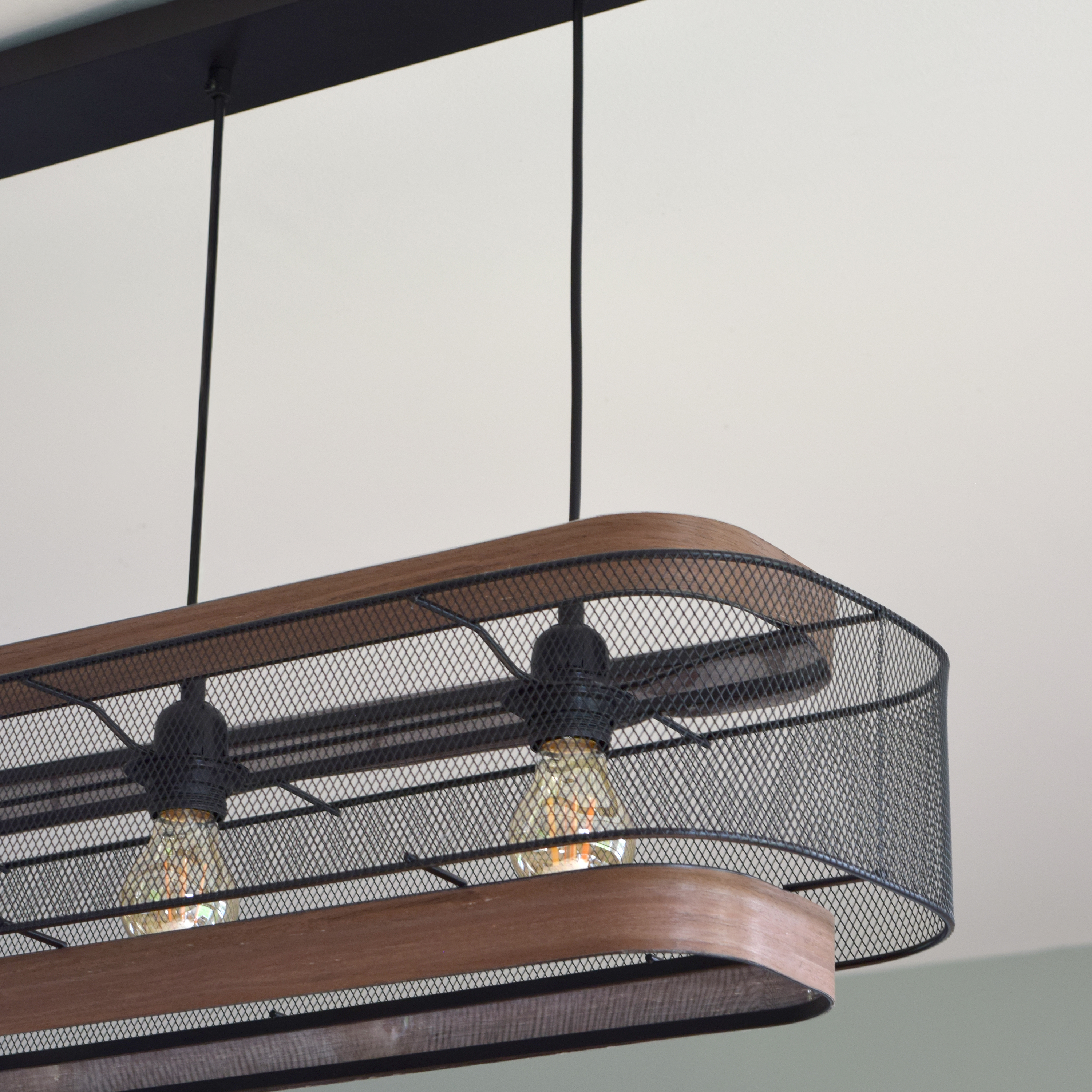 Lampa wisząca Taiga czarna z drewnem 3 x E27 Inspire - 17