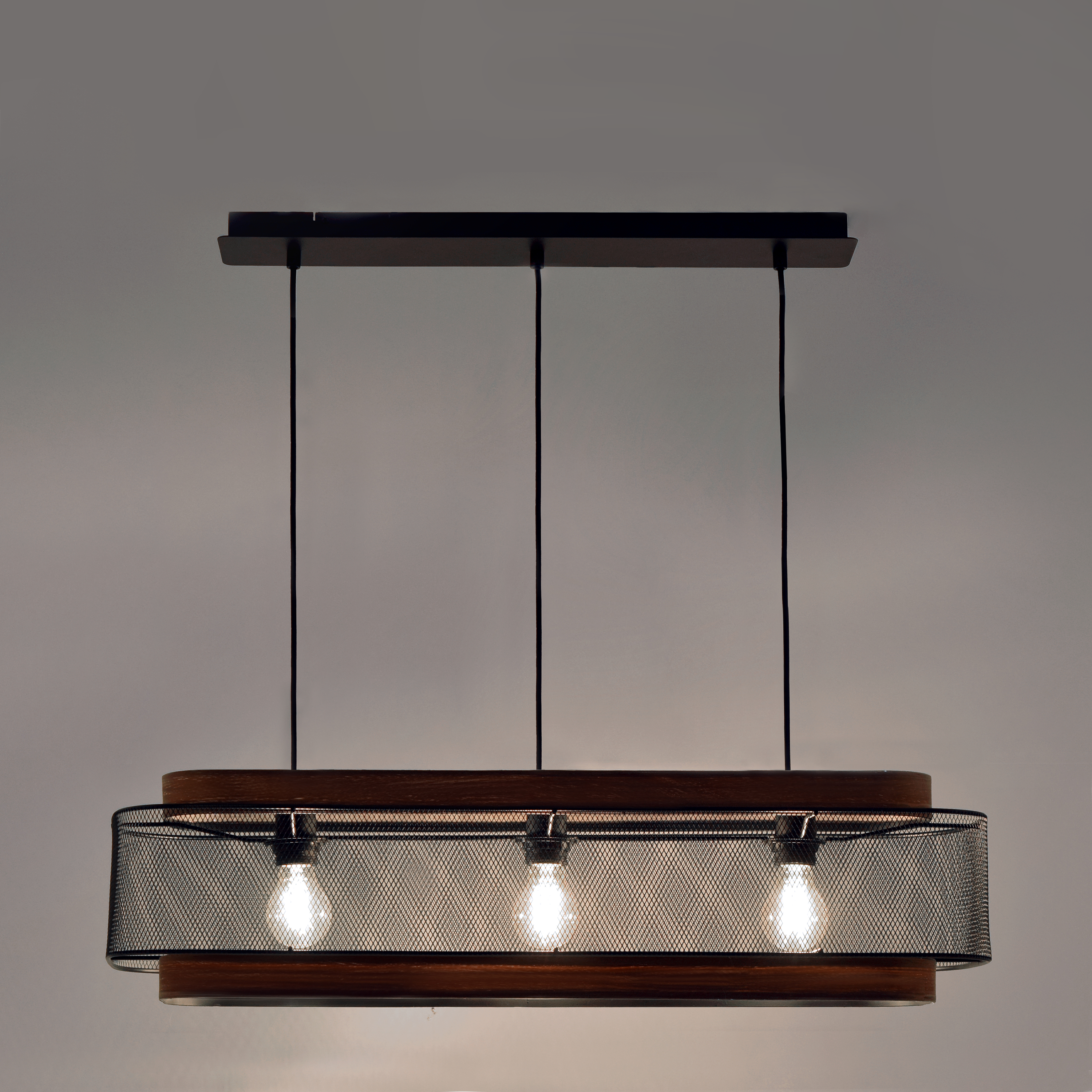 Lampa wisząca Taiga czarna z drewnem 3 x E27 Inspire - 12