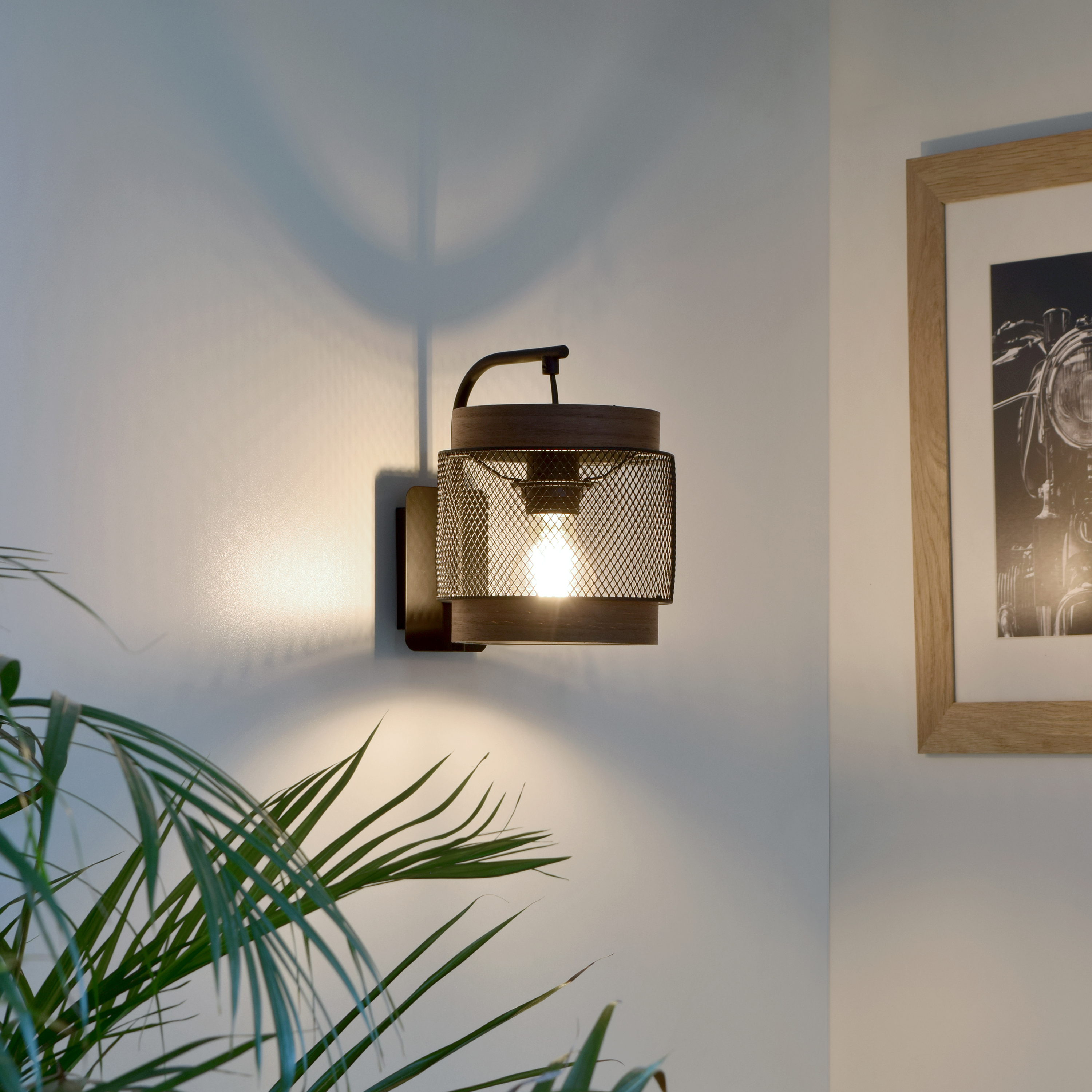 Kinkiet Taiga czarny z drewnem E27 Inspire - 8