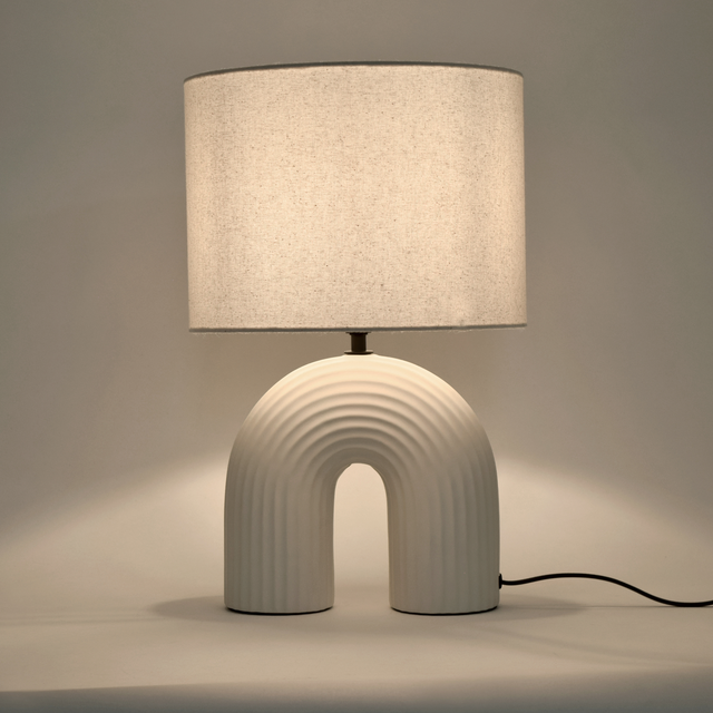 Lampe Vaska, céramique, crème, H.41 cm INSPIRE, E27