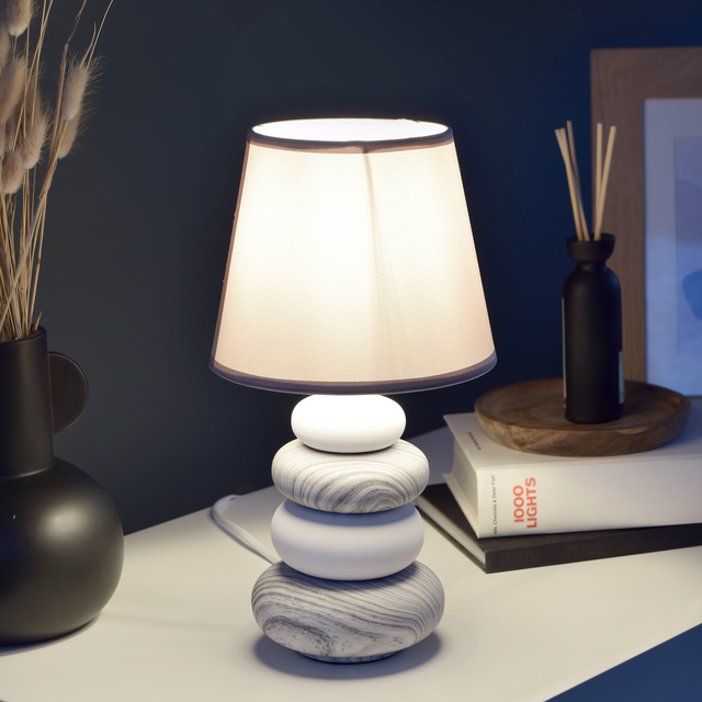 Lampa stołowa Navala szara E14 36 cm Inspire