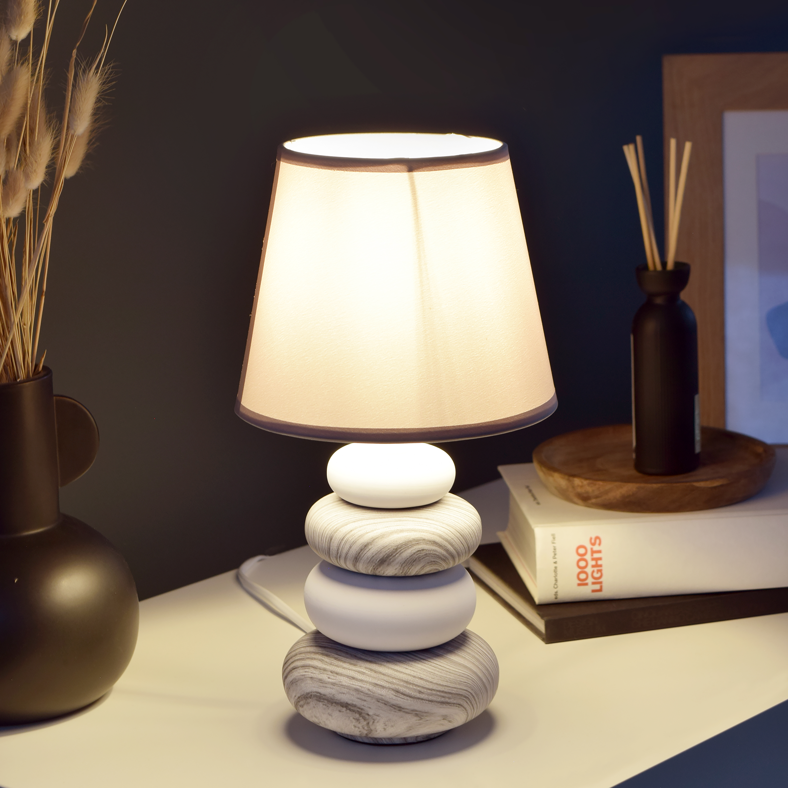 Lampa stołowa Navala szara E14 36 cm Inspire - 11