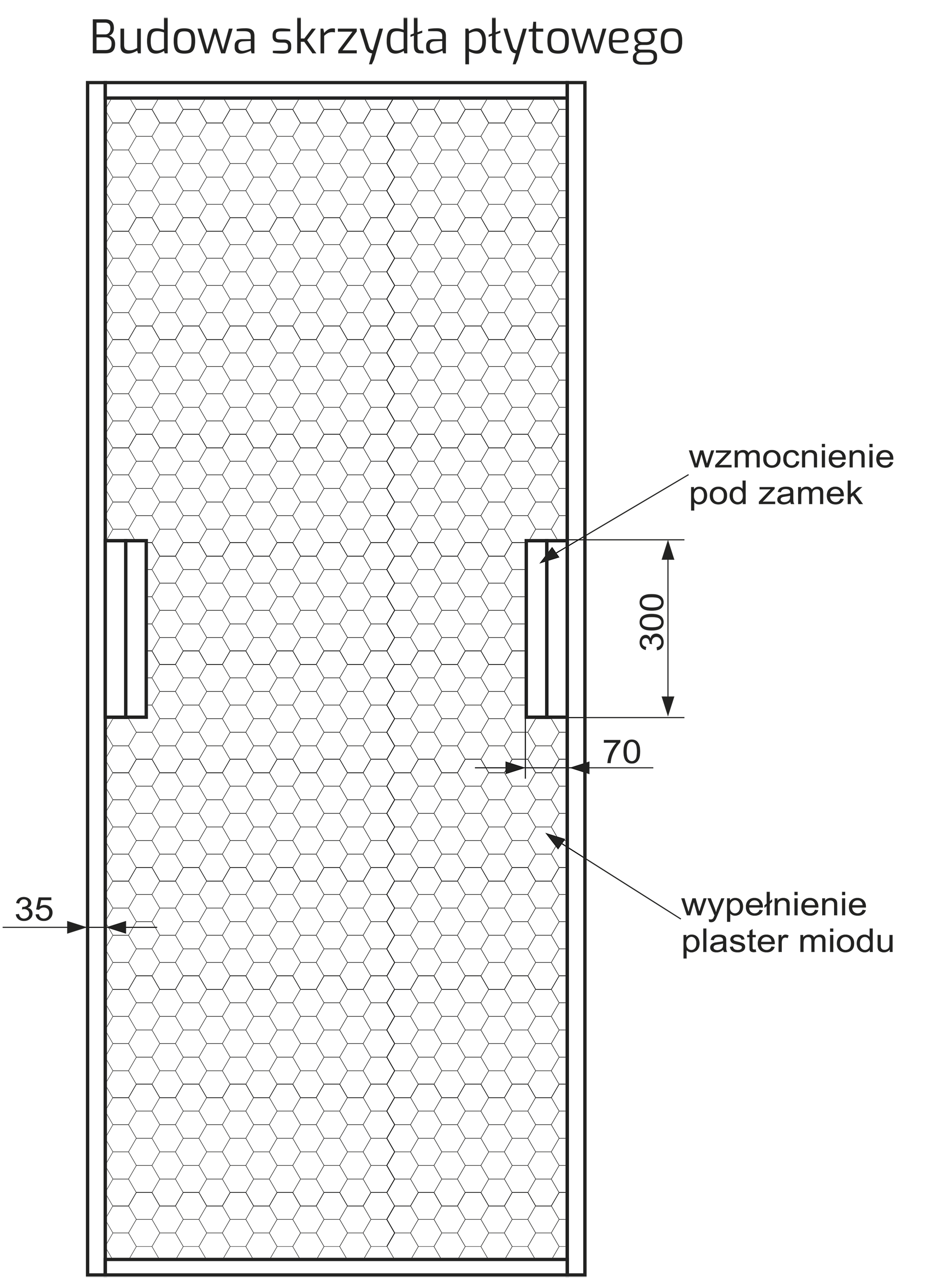 Drzwi wewnętrzne pełne Vissio 80 prawe orzech michigan i czarne aplikacje Voster - 3